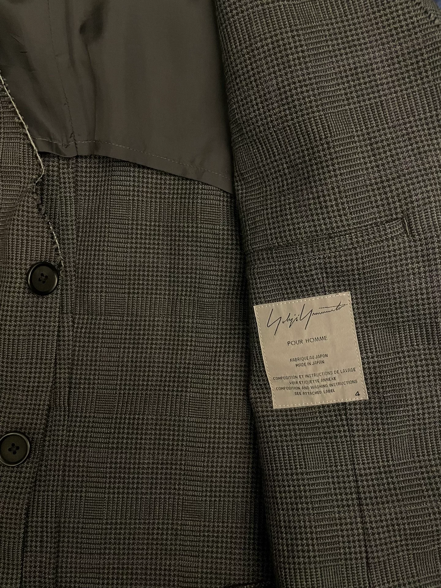 Yohji Yamamoto 15SS Plaid Jacket — label