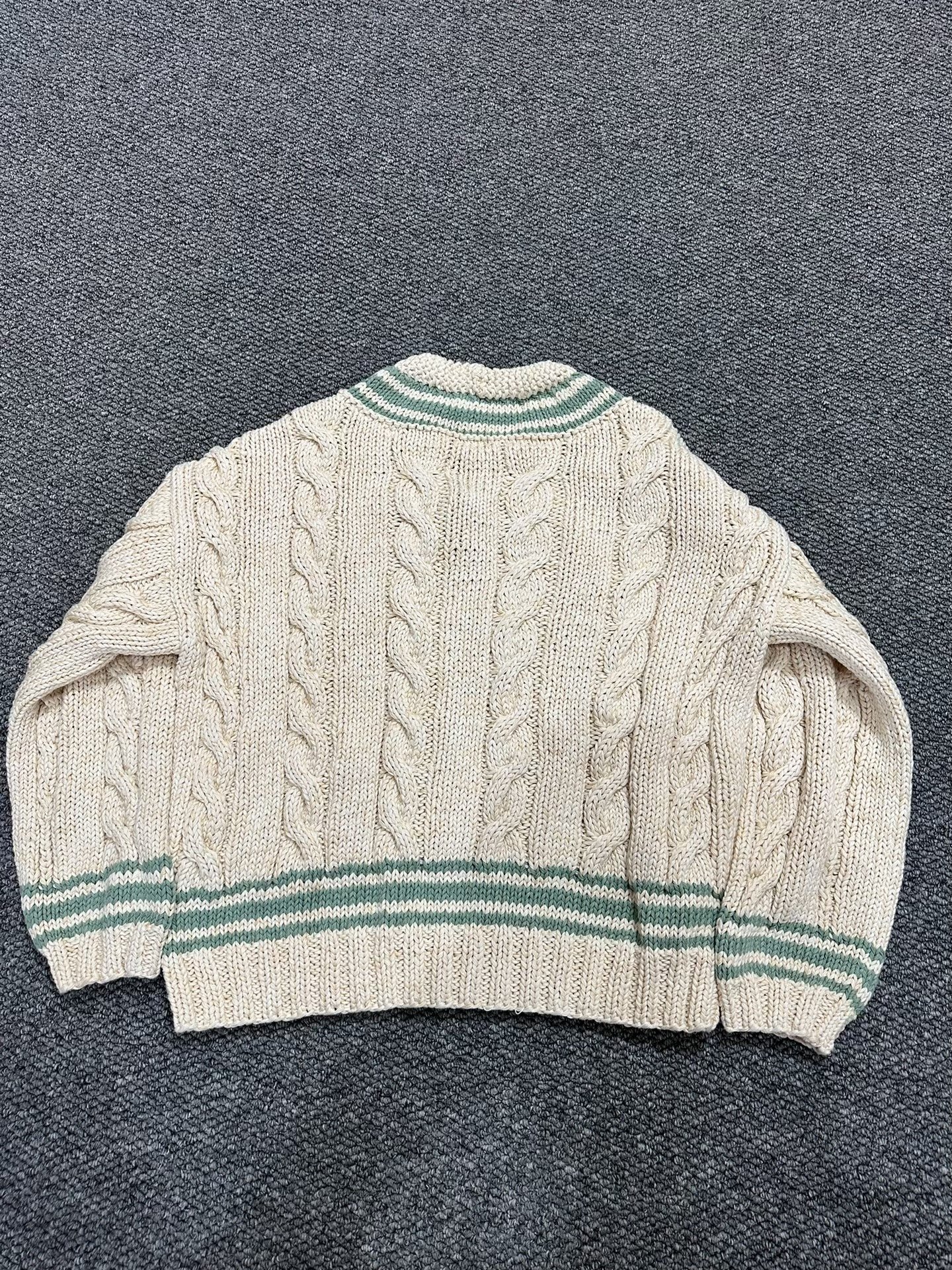 visvim Cream Cable-Knit Sweater — label