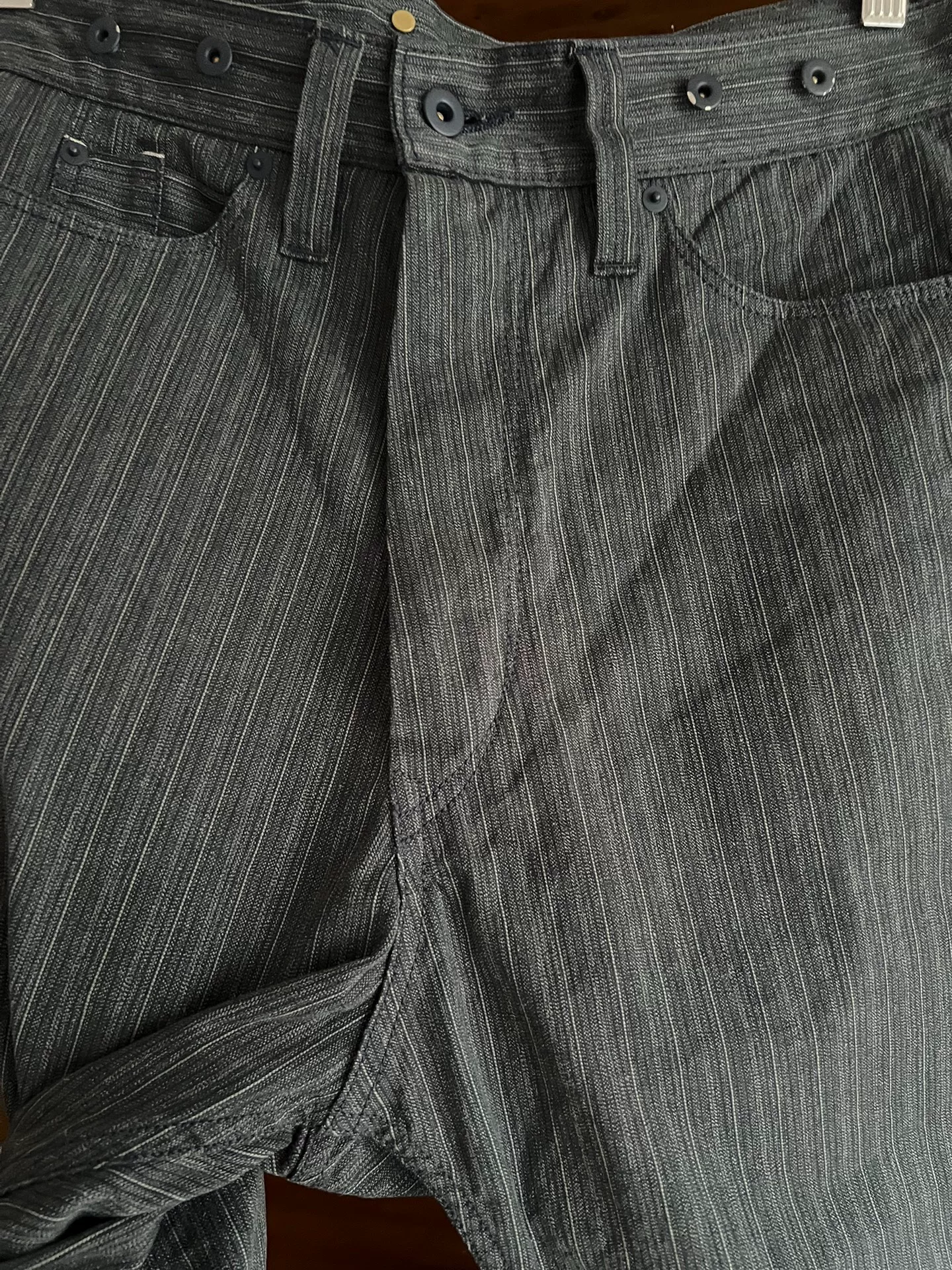 Nigel Cabourn Vintage Stripe Suspender Pants — back