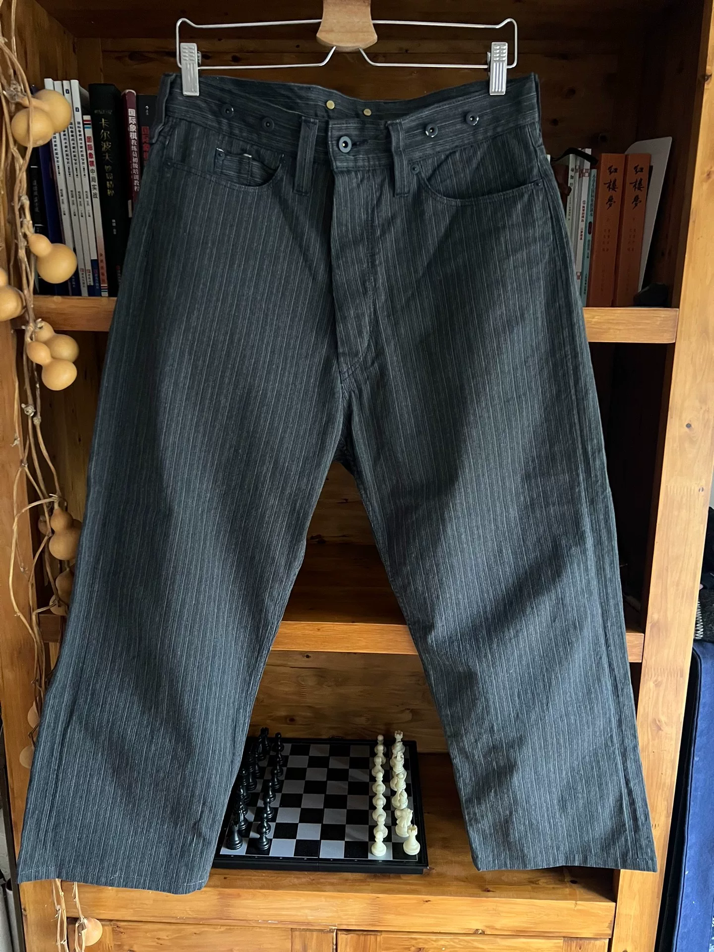 Nigel Cabourn Vintage Stripe Suspender Pants