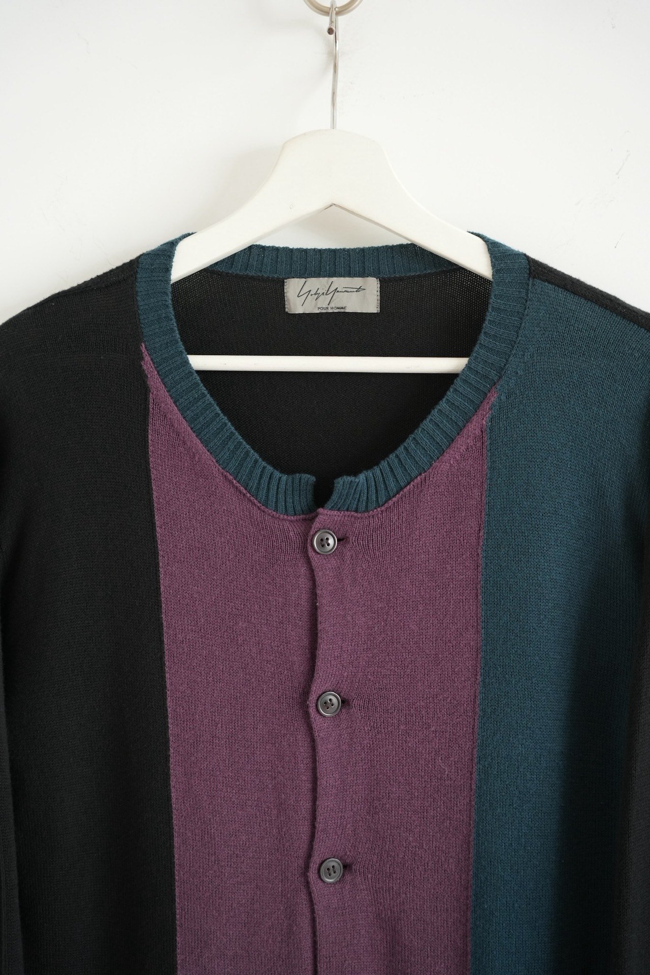 Yohji Yamamoto 11SS Color Block Knit Cardigan — back
