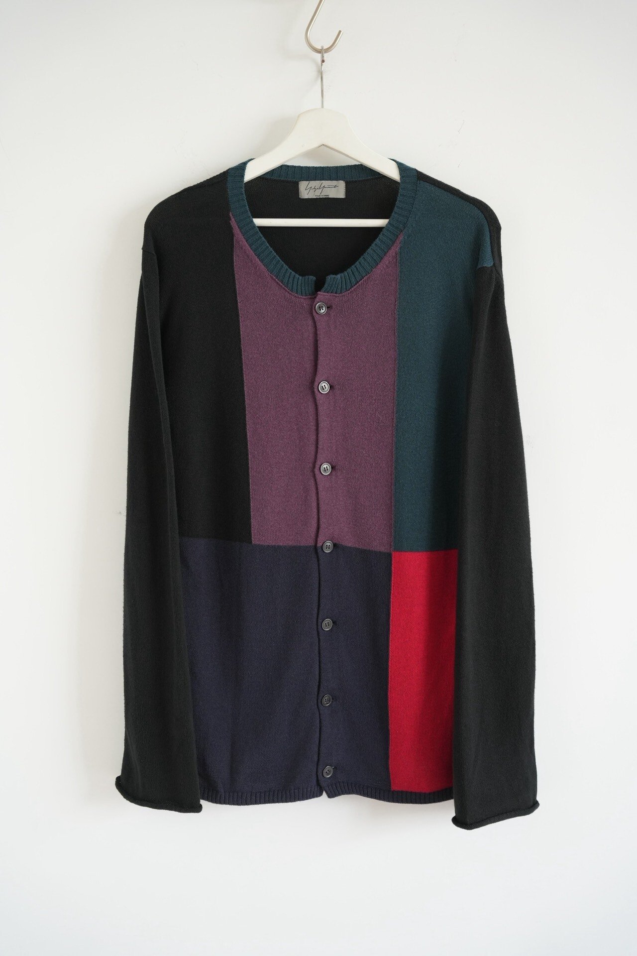 Yohji Yamamoto 11SS Color Block Knit Cardigan