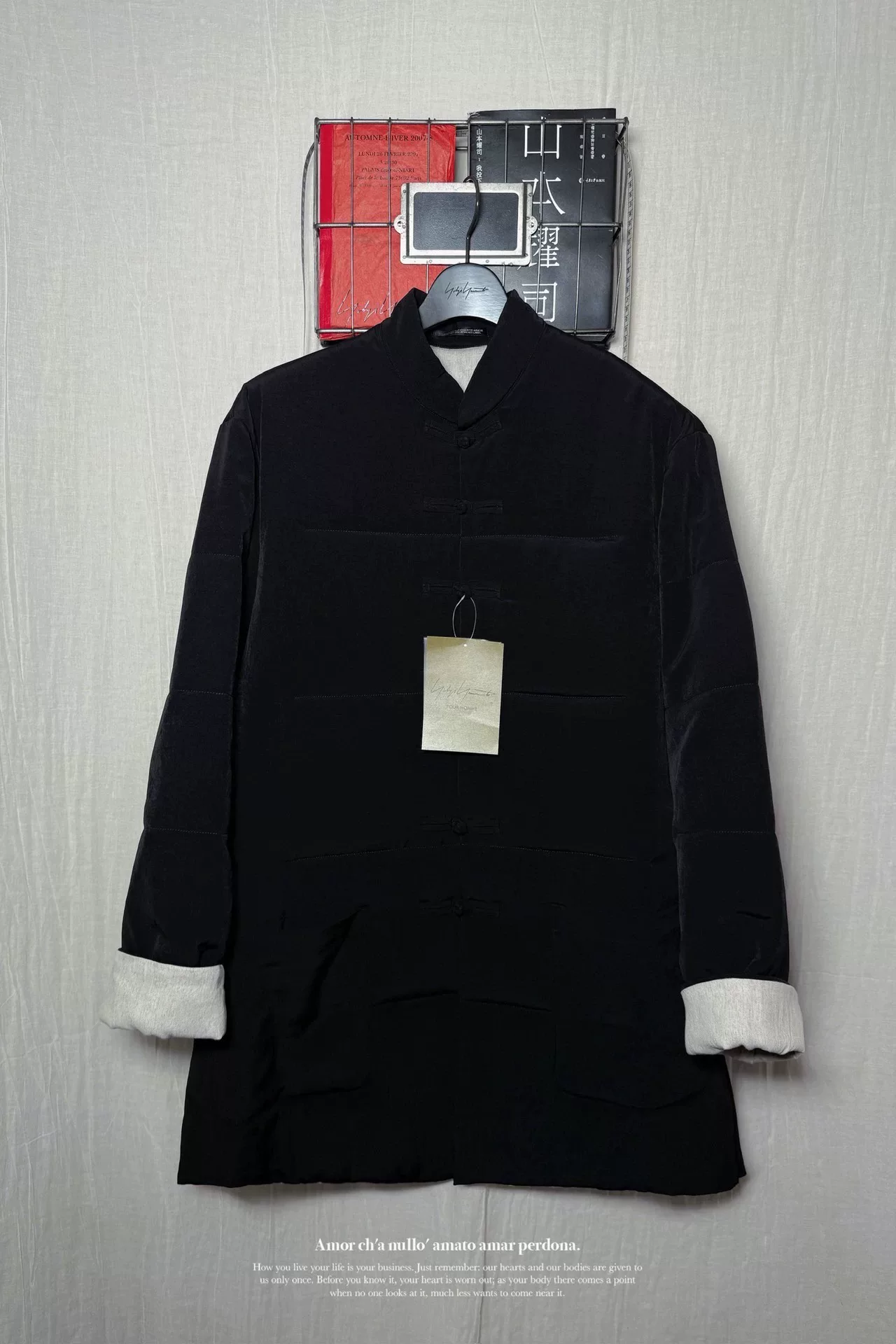 Yohji Yamamoto 25AW Thickened Frog Button Coat — label