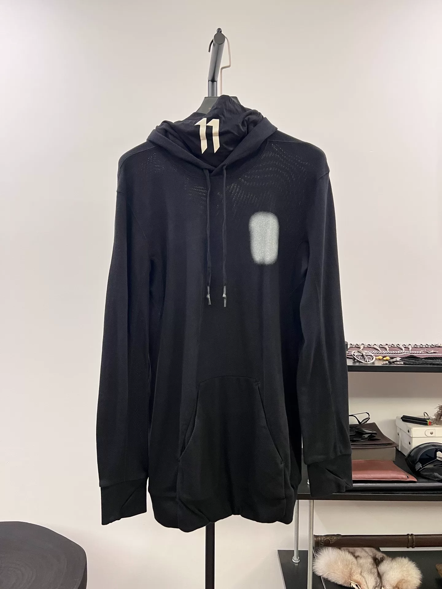 11by BBS Mesh Hoodie w/ Middle Finger Print — front