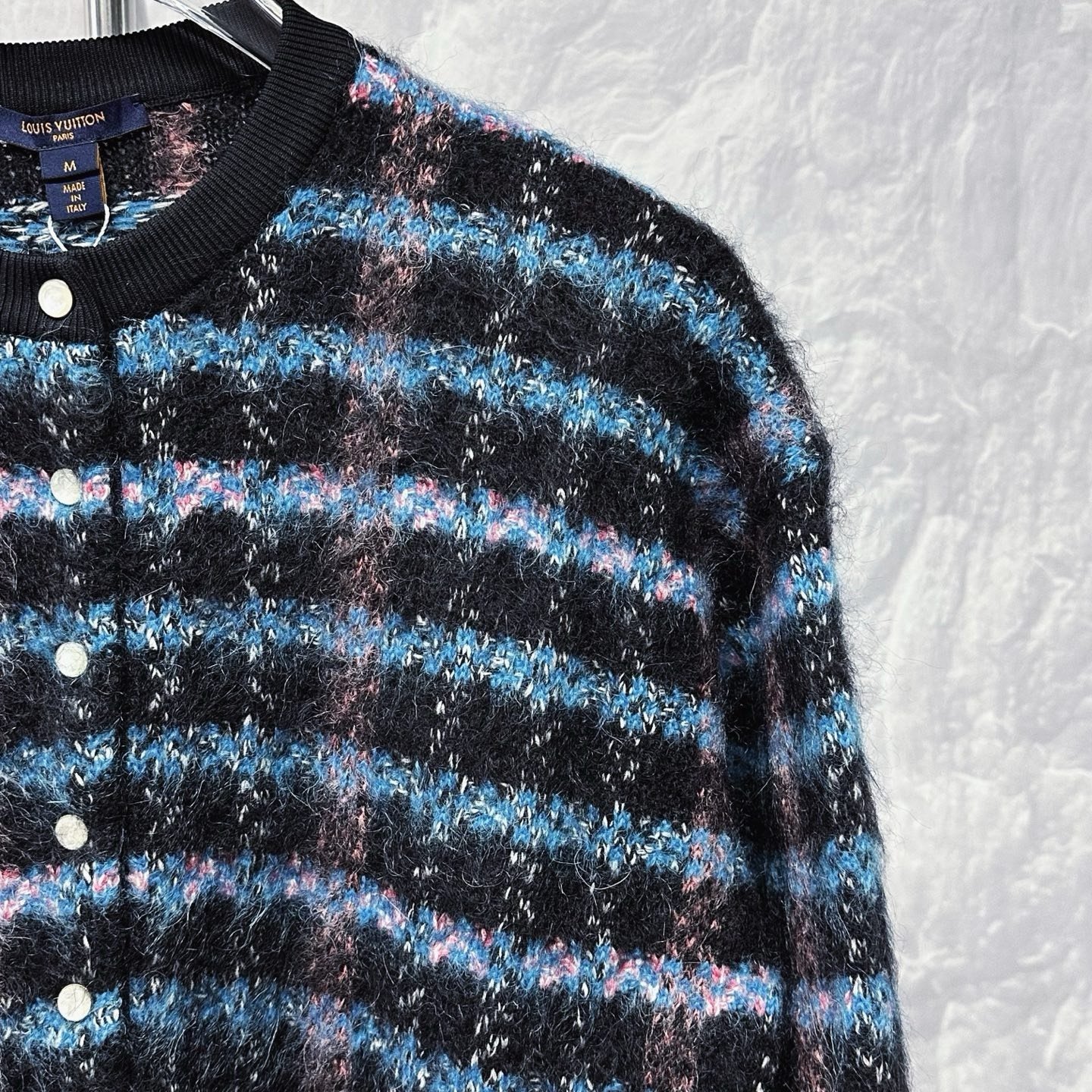 Louis Vuitton Plaid Mohair Cardigan — back