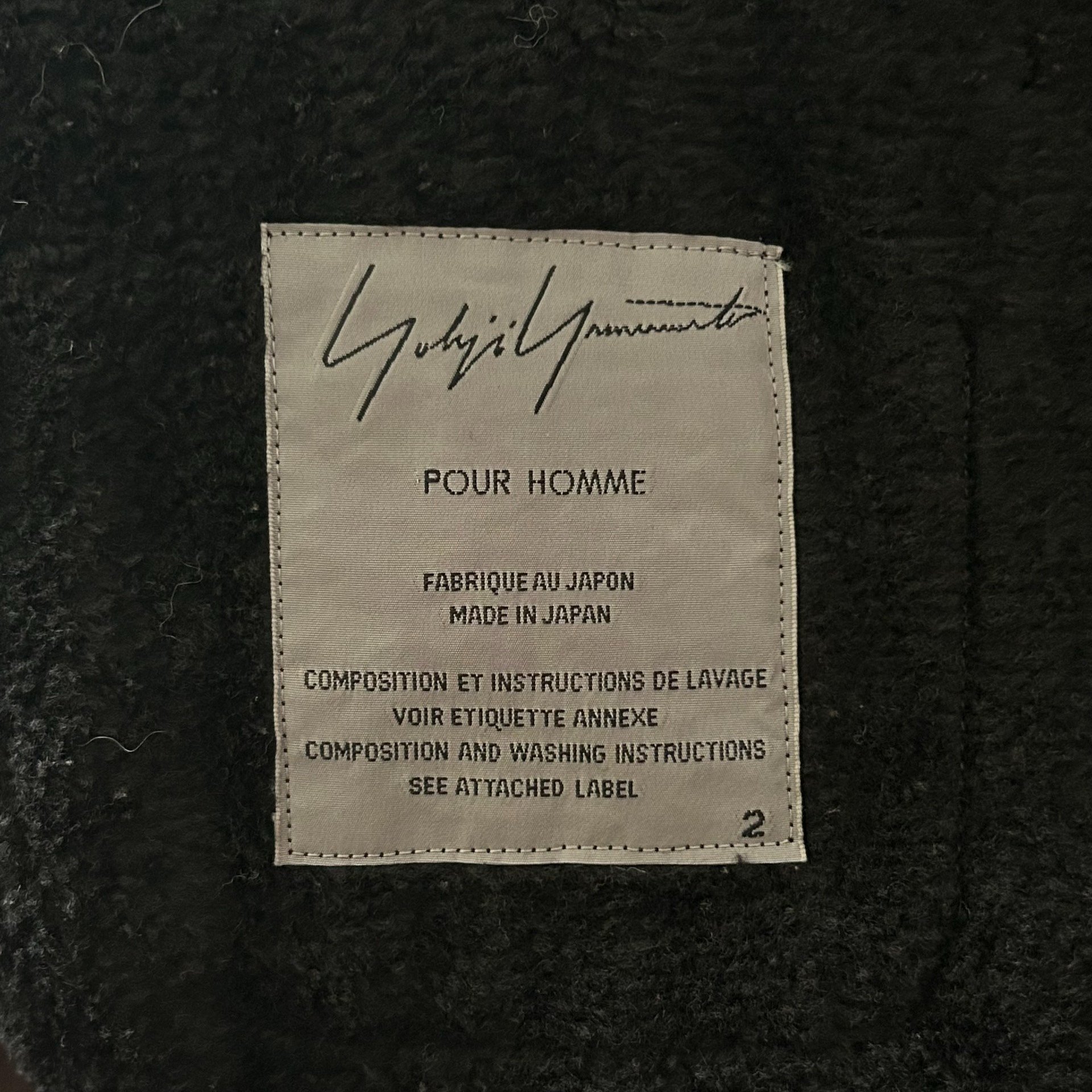 Yohji Yamamoto 2012 AW Wool Blazer — label