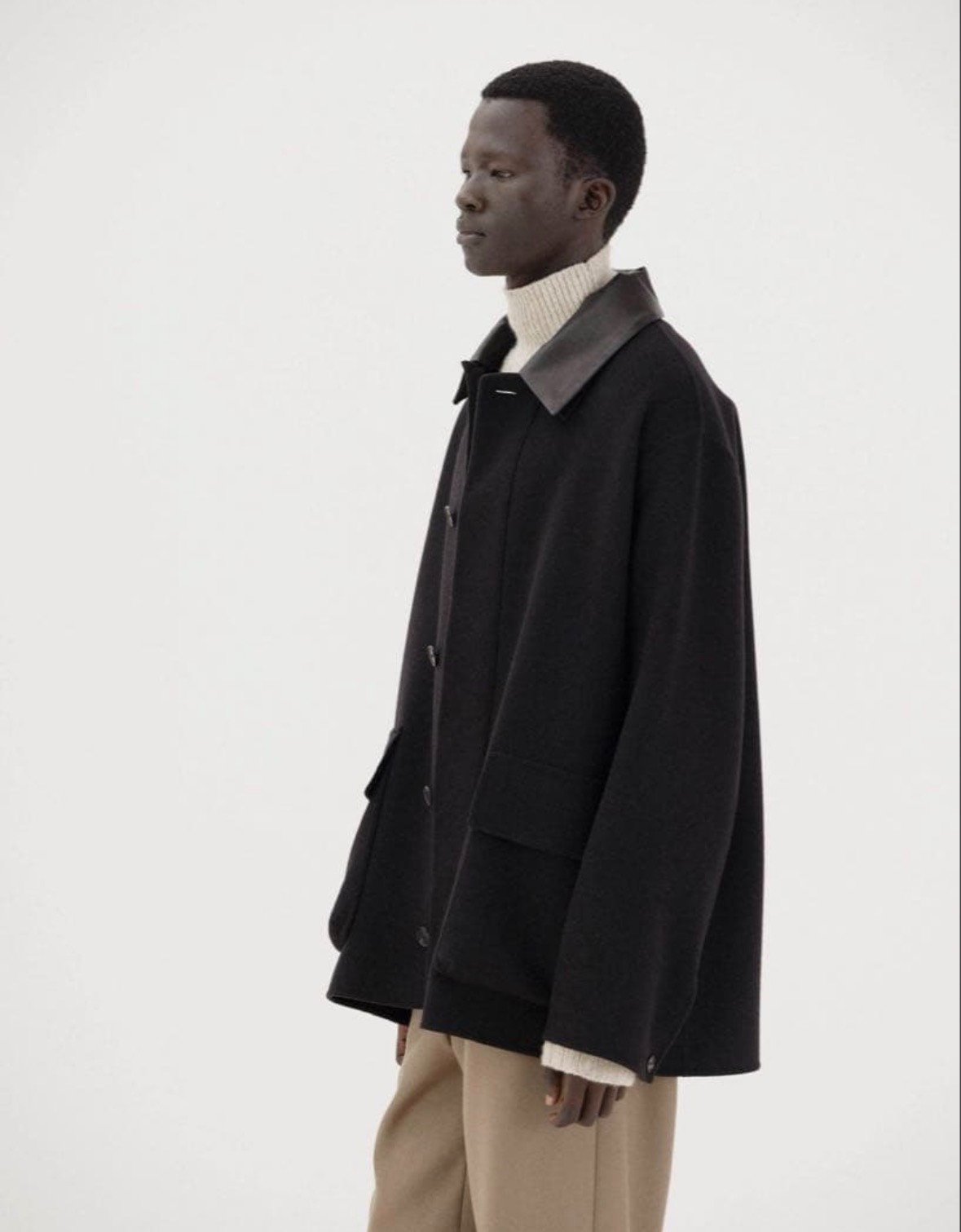 Auralee 25AW Cashmere Sheepskin Collar Jacket — detail
