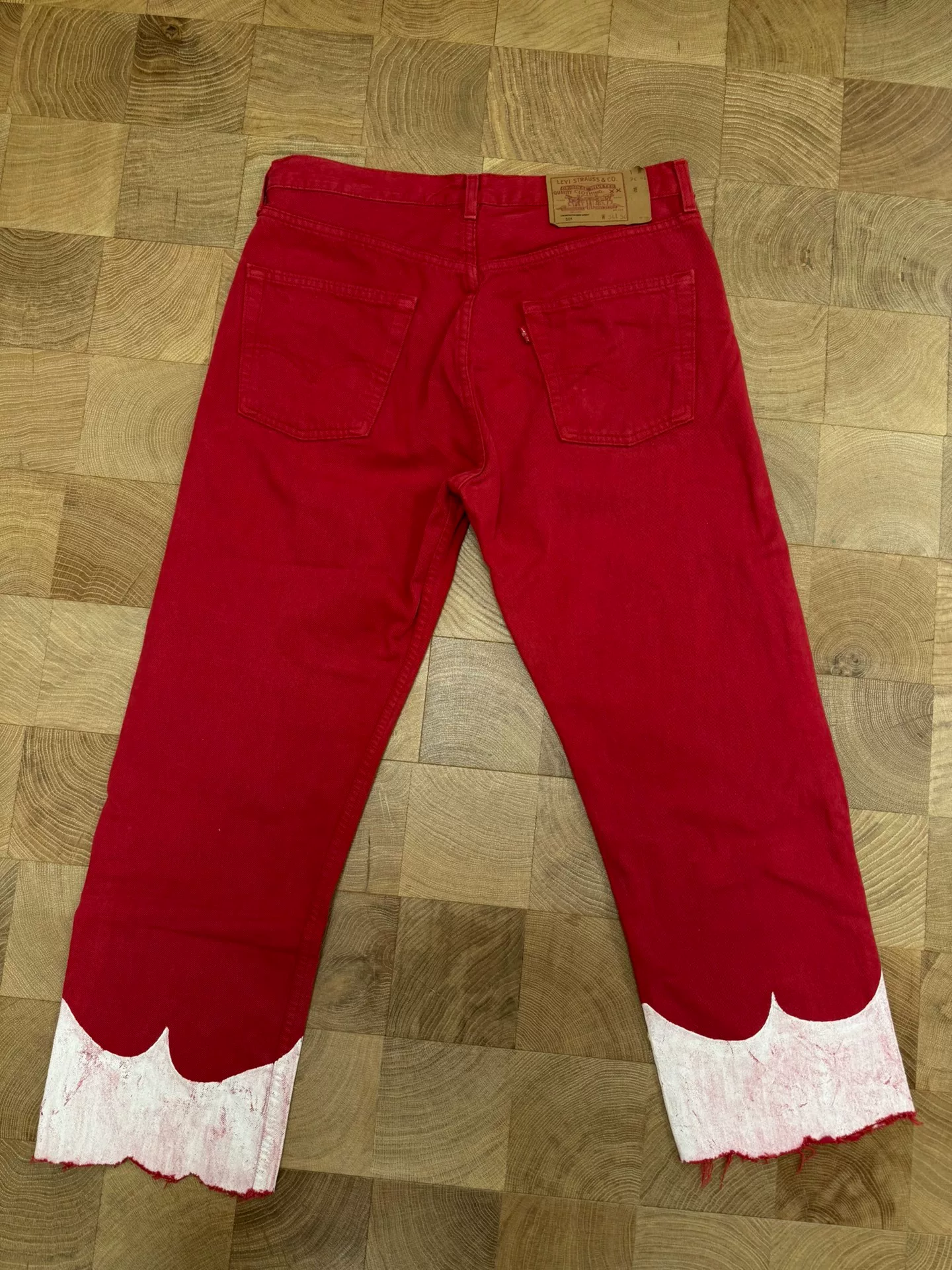 Levi's 501 Vintage 90s Red Jeans — back