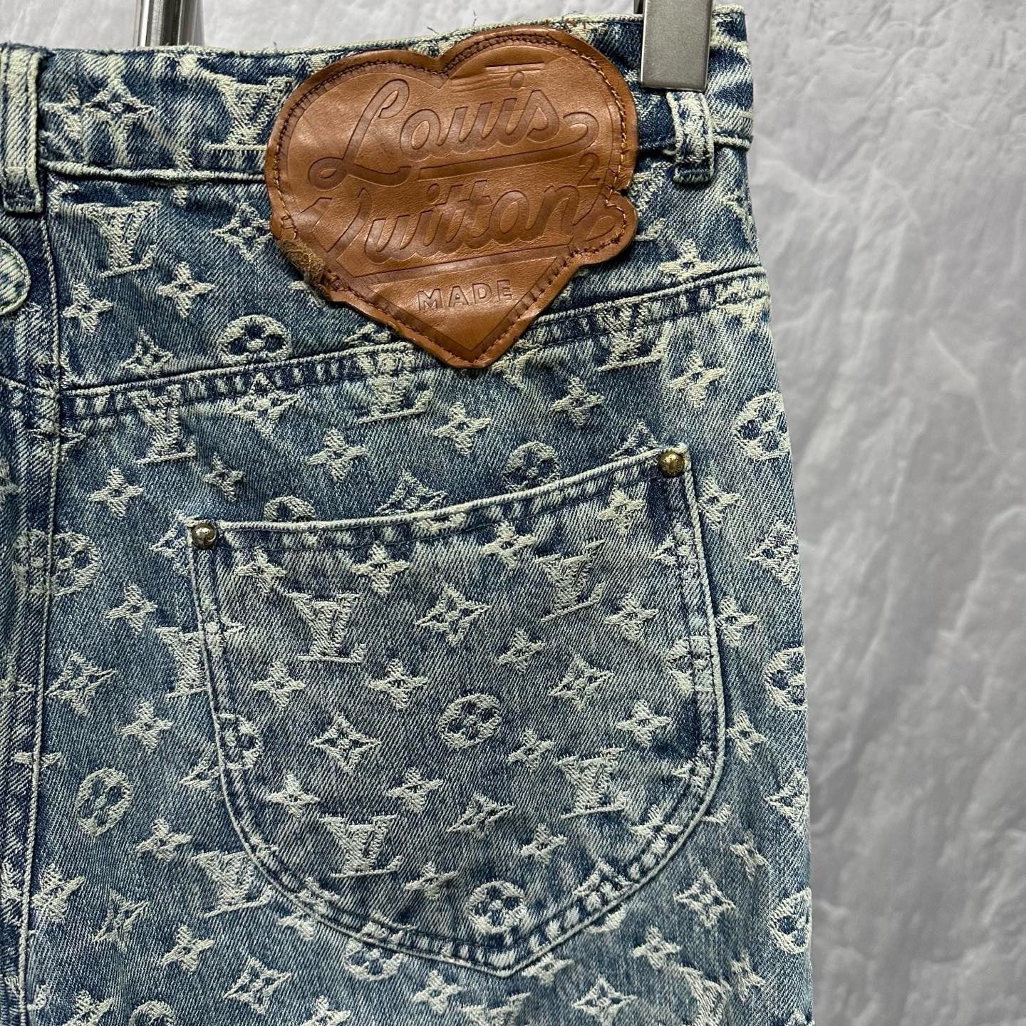 Louis Vuitton Nigo Deconstructed Denim Pants — detail