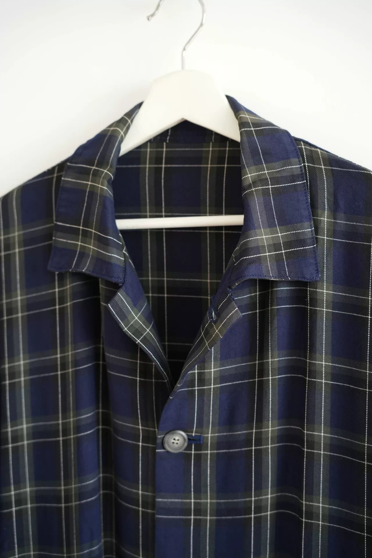 Yohji Yamamoto 90s Blue-Green Plaid Jacket — back