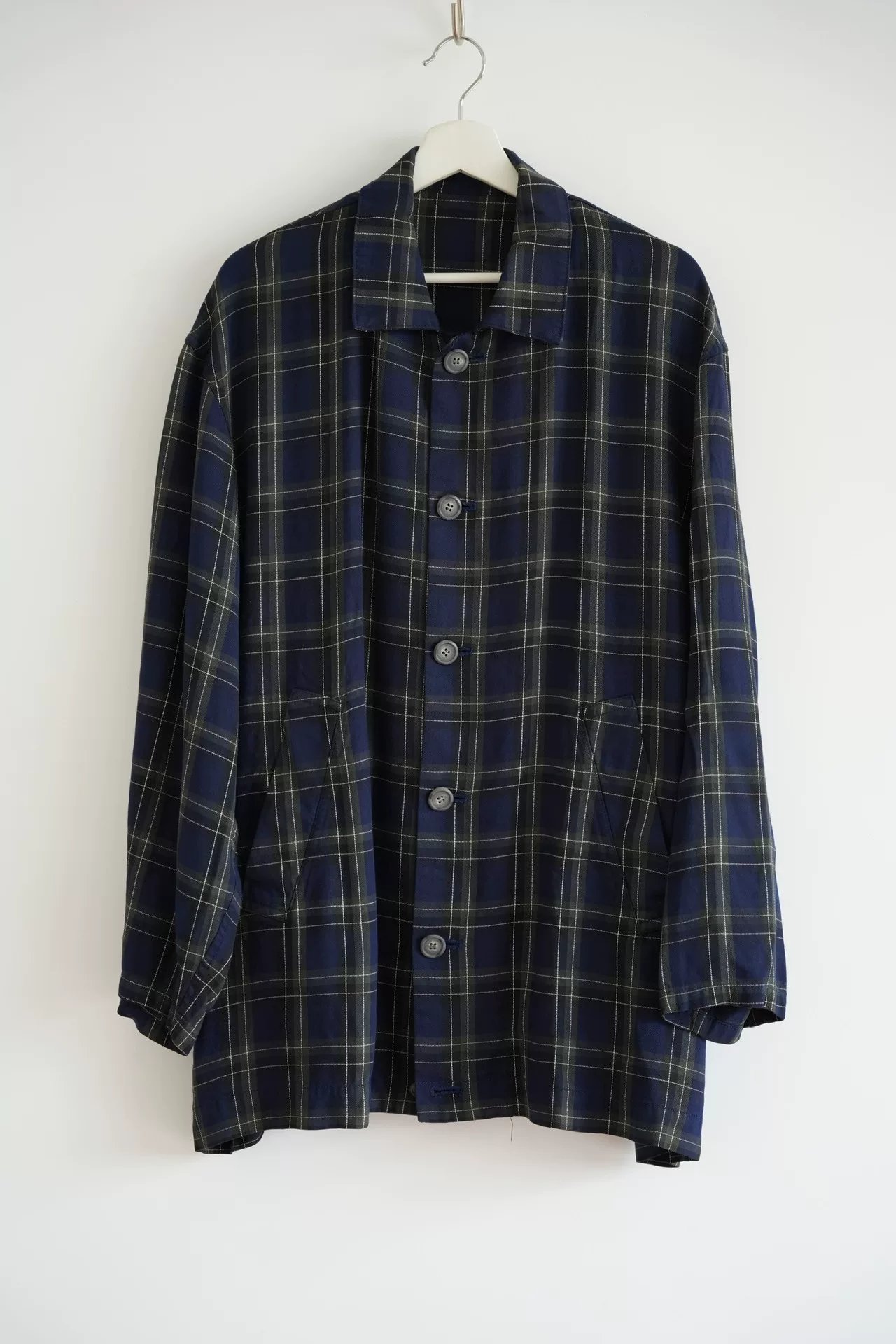 Yohji Yamamoto 90s Blue-Green Plaid Jacket