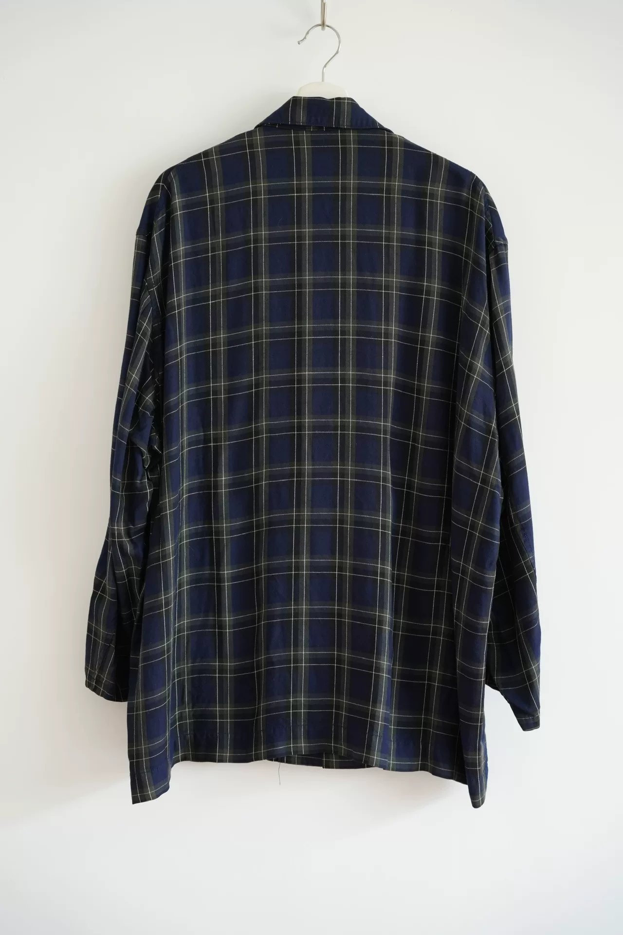 Yohji Yamamoto 90s Blue-Green Plaid Jacket — front