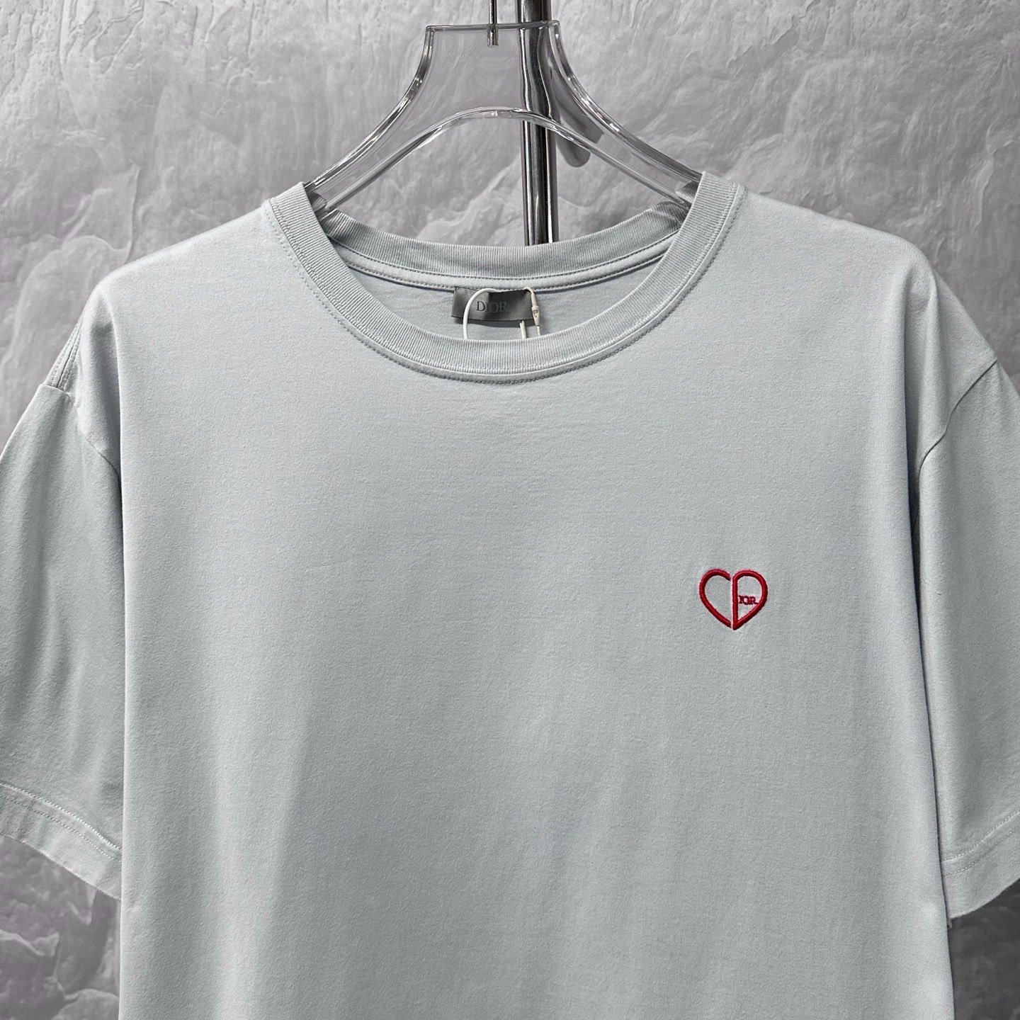 Dior CD Heart Embroidery Short-Sleeve T-Shirt — front