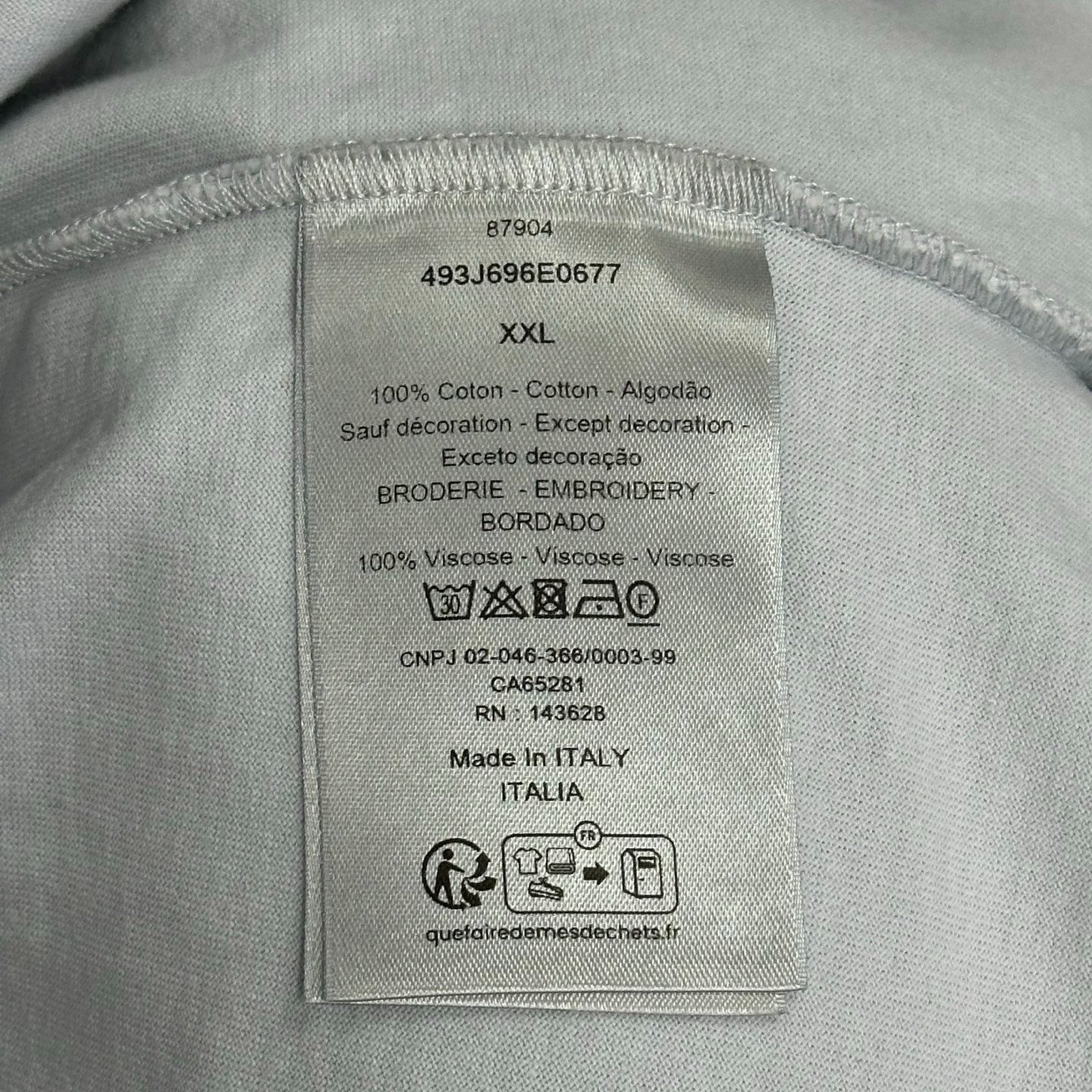 Dior CD Heart Embroidery Short-Sleeve T-Shirt — label