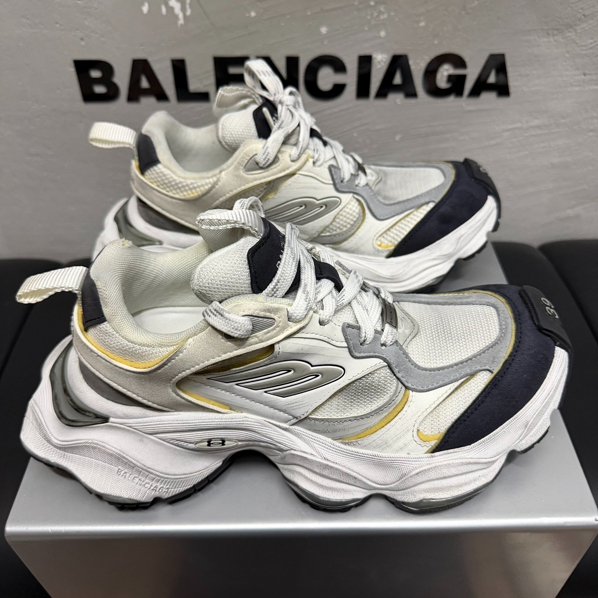Balenciaga Cargo White Gray Dad Shoes — back