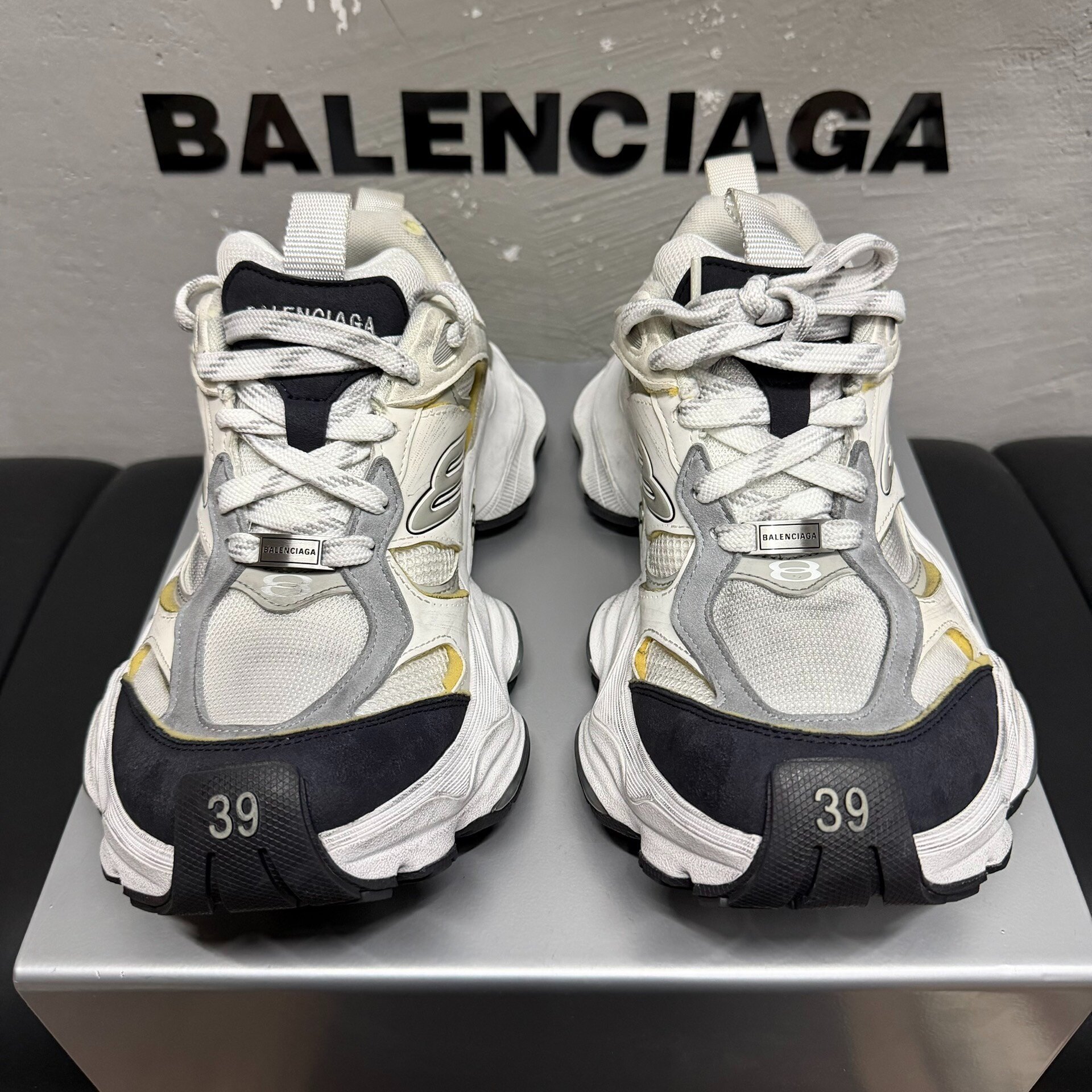 Balenciaga Cargo White Gray Dad Shoes — front