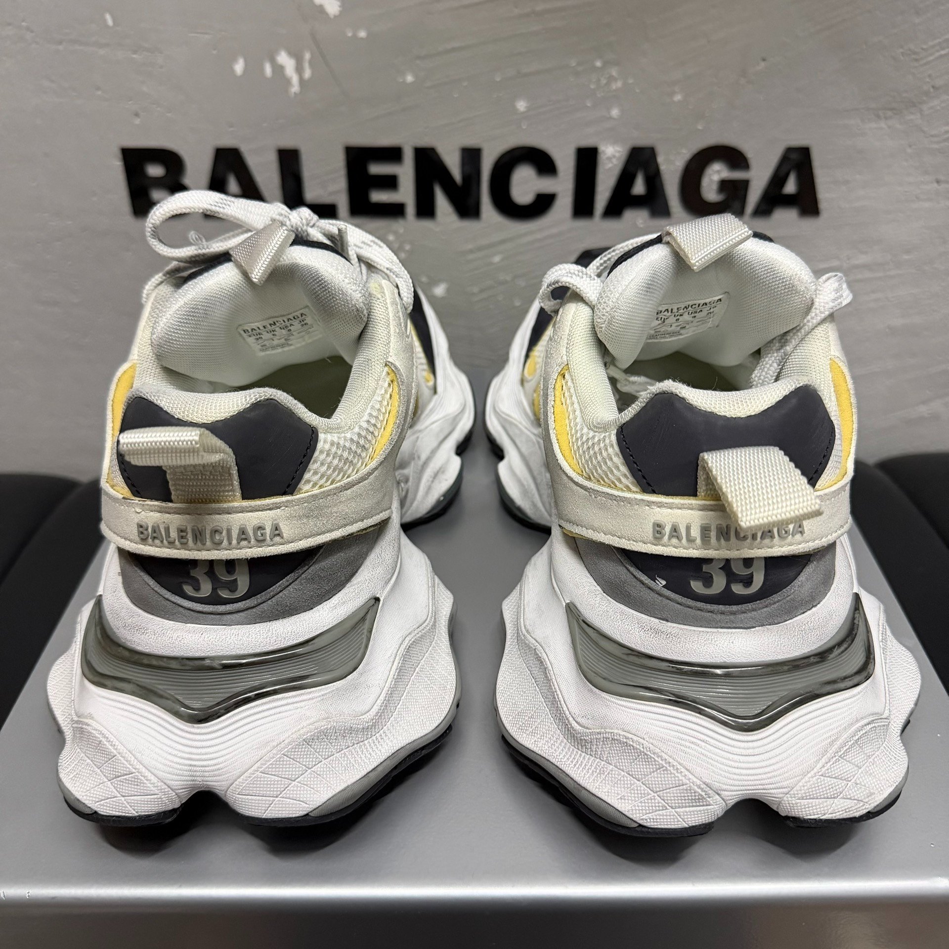 Balenciaga Cargo White Gray Dad Shoes — label
