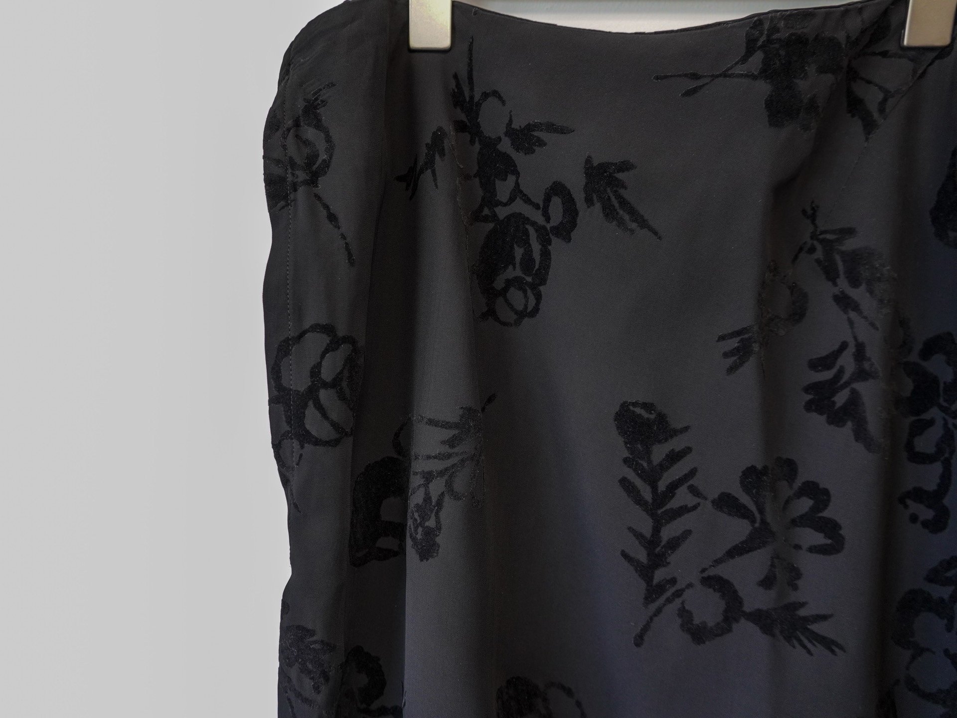 Yohji Yamamoto 1997SS Velvet Floral Skirt — label