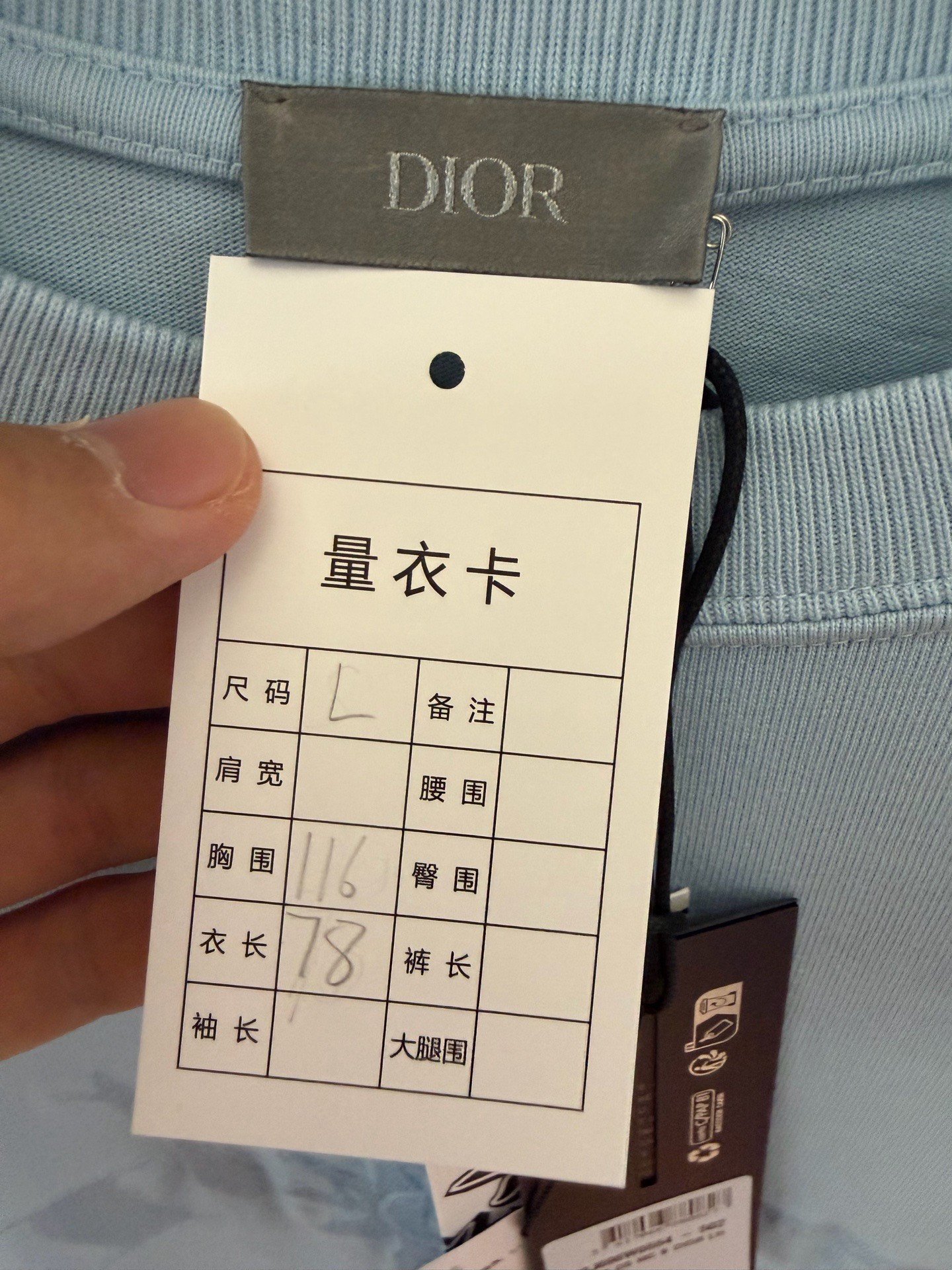 Dior Blue Embroidered Logo Short-Sleeve T-shirt — back