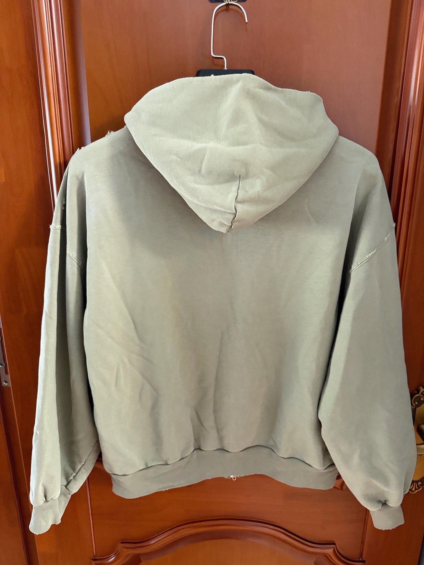 Balenciaga Distressed Logo Zip Hoodie — front