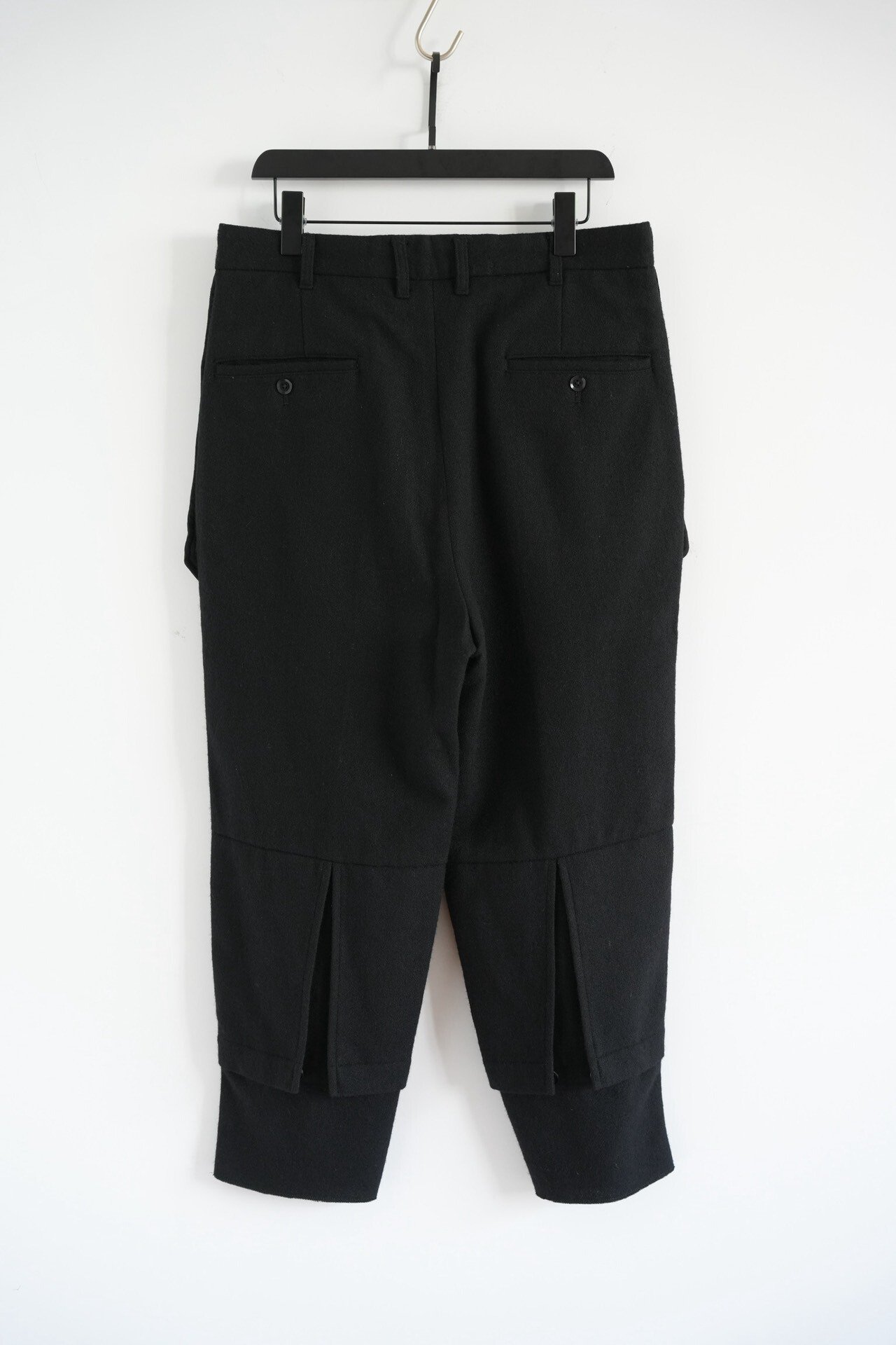 Yohji Yamamoto 14AW Cropped Leather Panel Pants — front