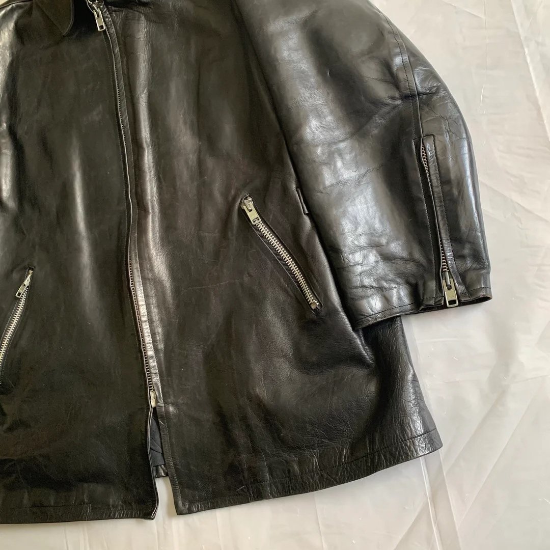 Yohji Yamamoto 1995AW Zip Leather Jacket — front