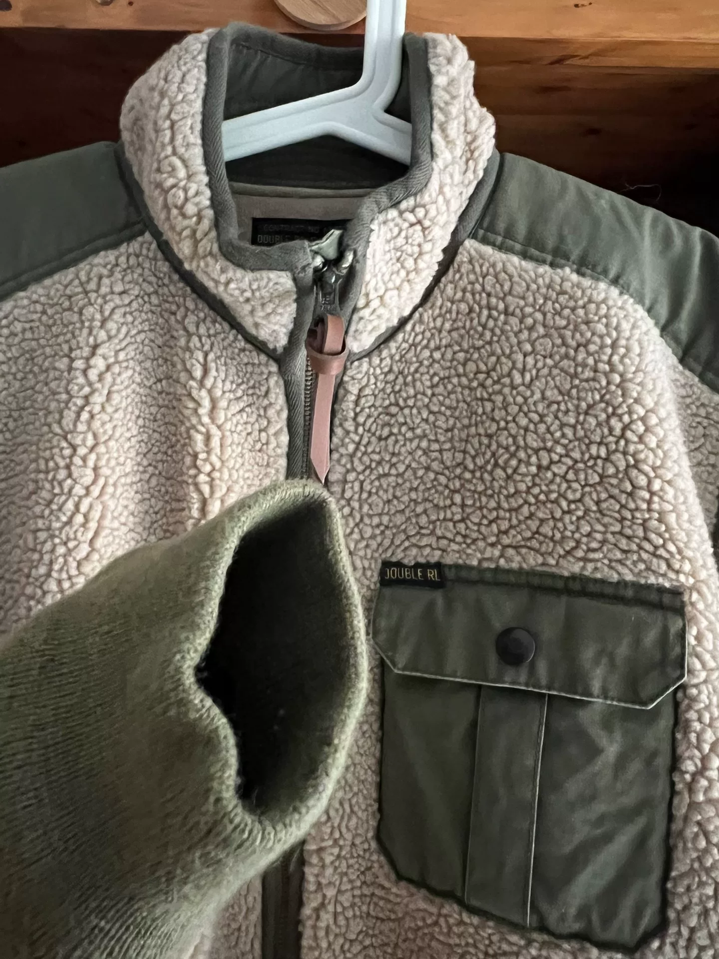 RRL Double RL Beige Fleece Jacket — back