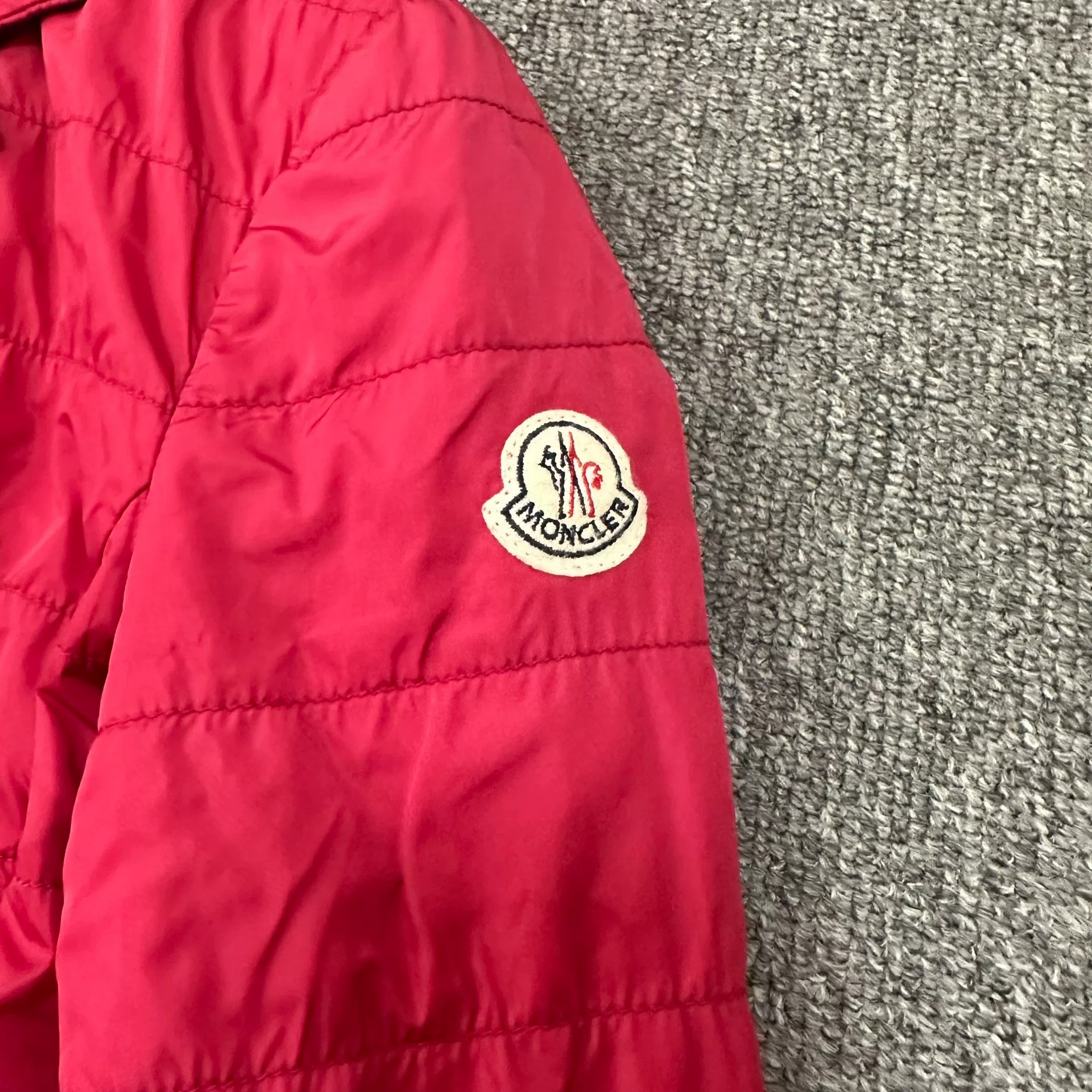 Red Moncler Quilted Jacket — front