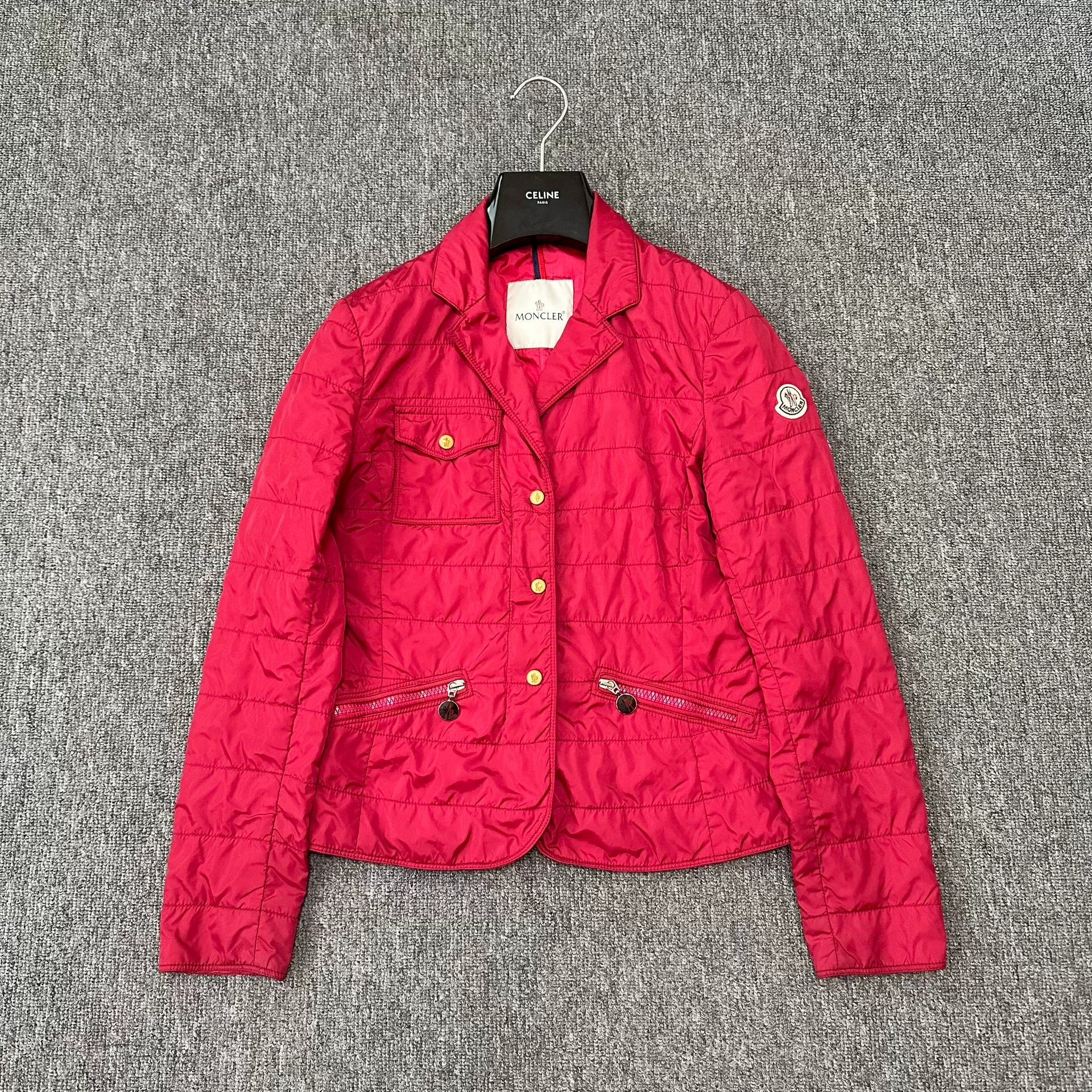 Red Moncler Quilted Jacket