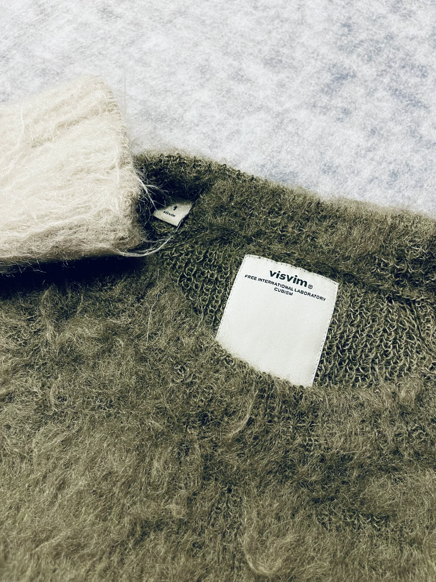 Visvim 15AW Border Knit Wool Sweater — detail