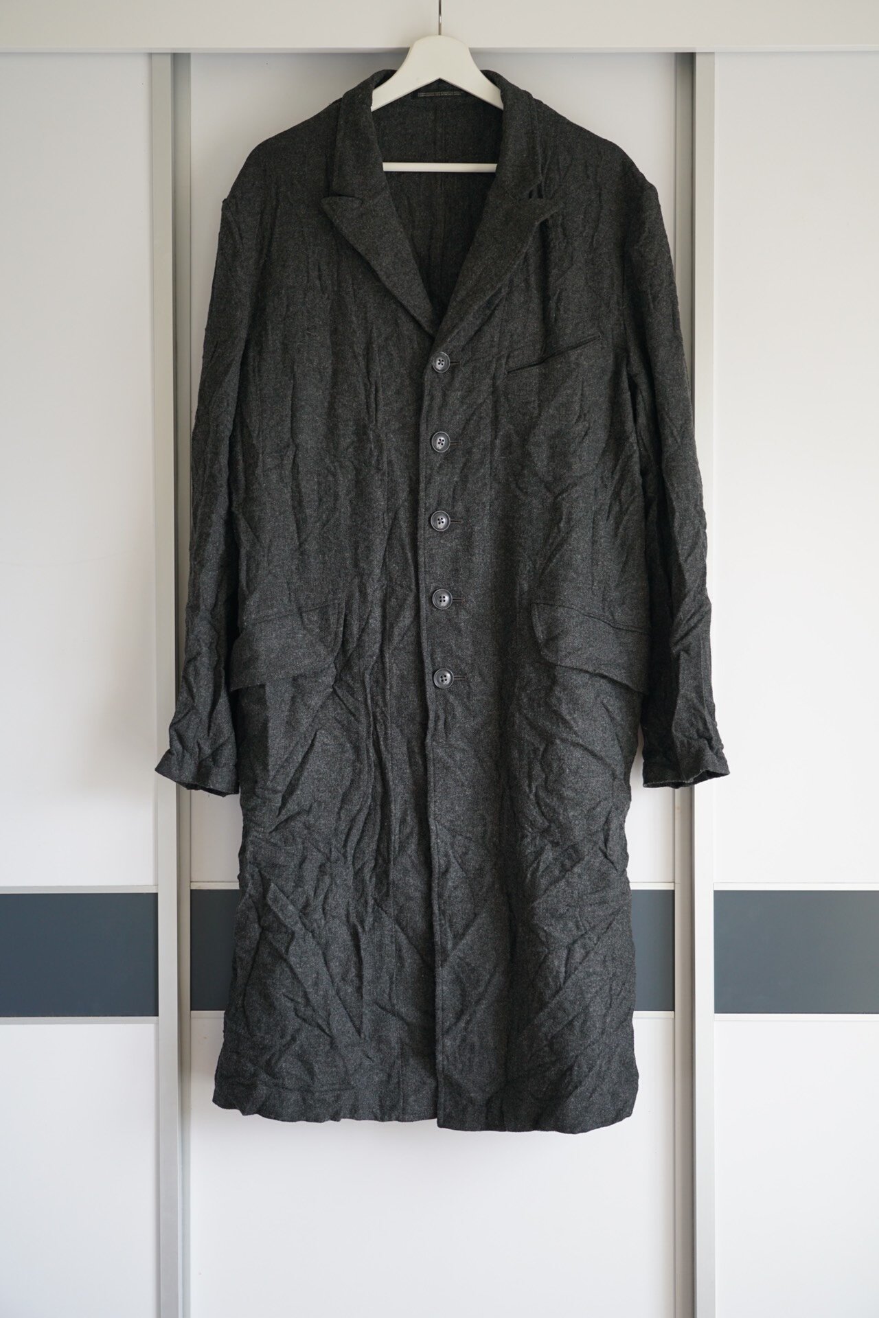 Yohji Yamamoto 16AW Gray Wool Coat
