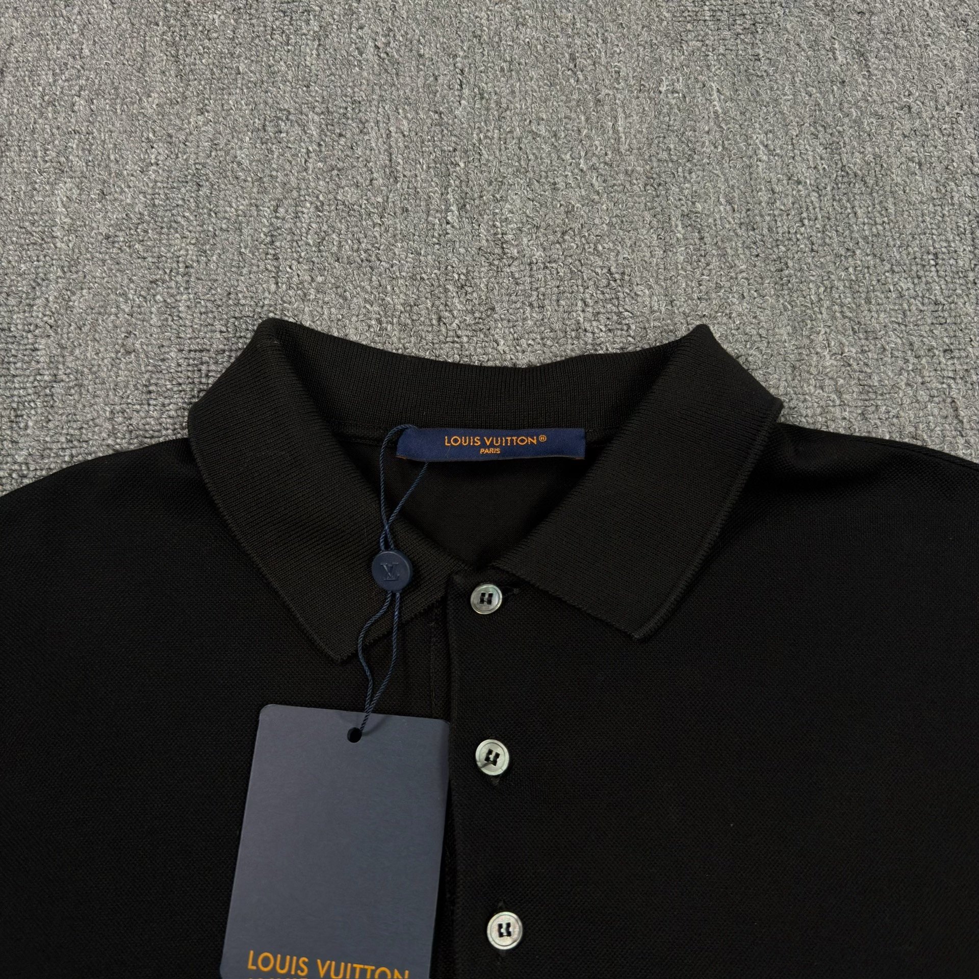 Louis Vuitton Black Short-Sleeve Polo — detail