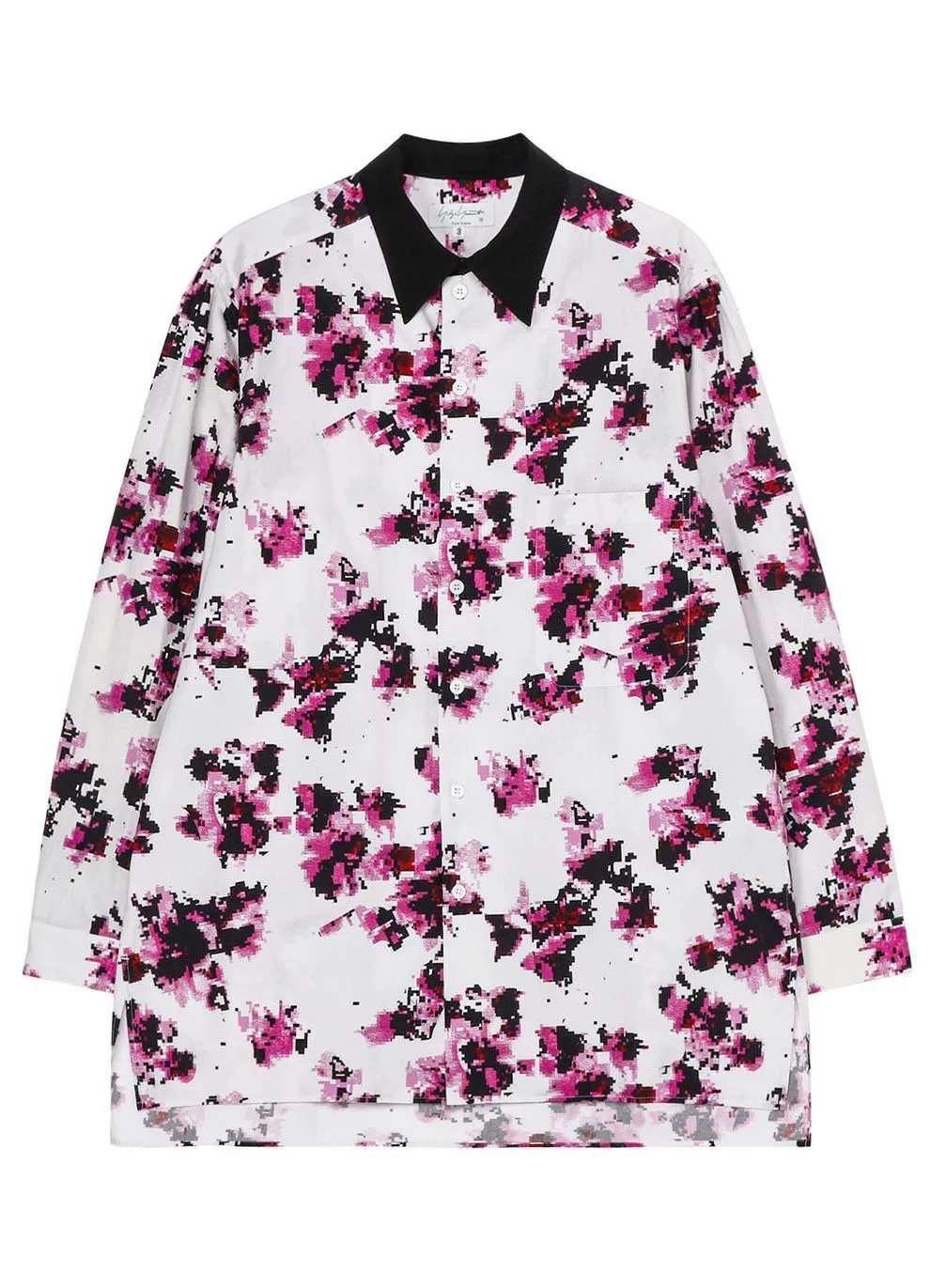 Yohji Yamamoto Pixel Floral Shirt — label