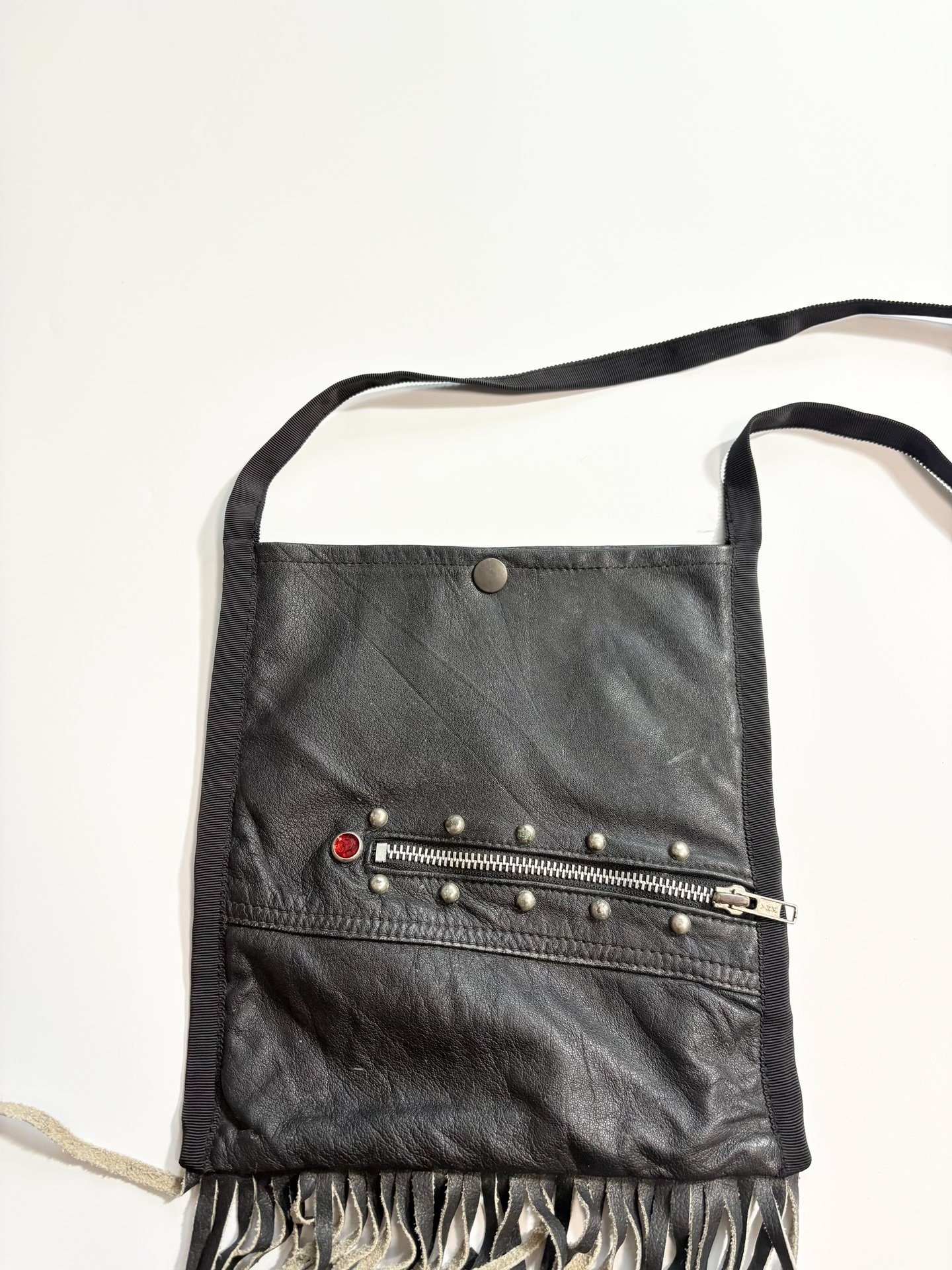 KAPITAL Leather Crossbody Bag — label