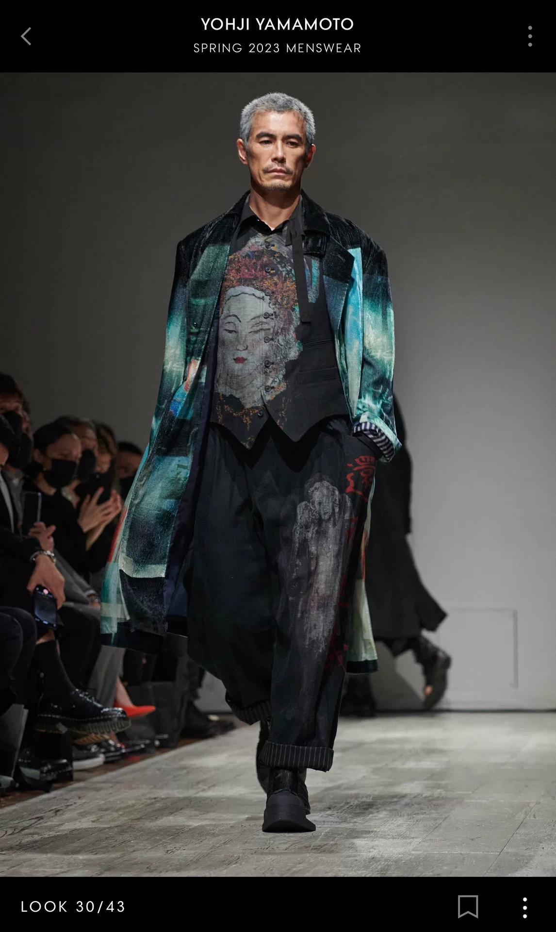 Yohji Yamamoto 23SS Silk Print Coat — front