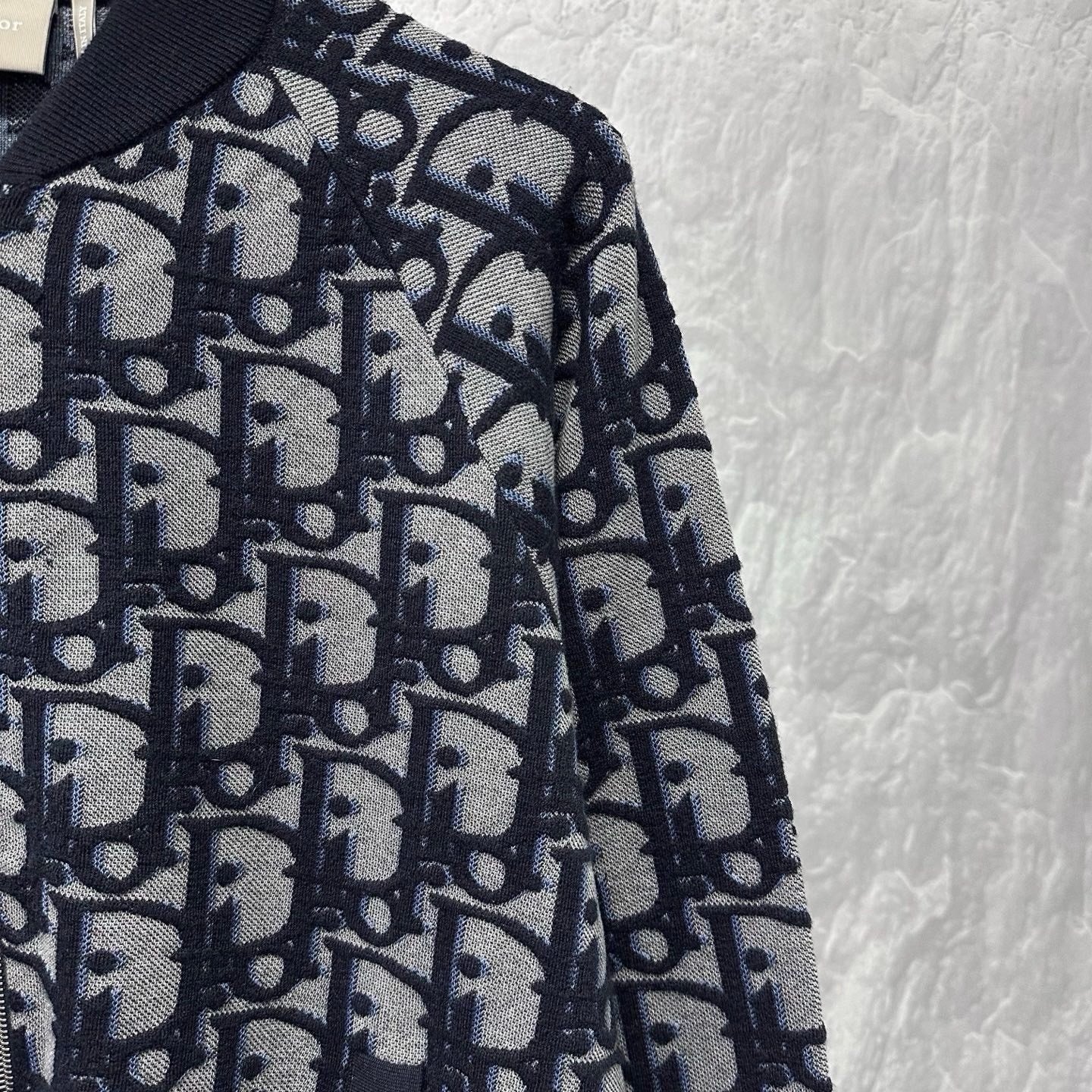 Dior SS26 All-Over D Logo Bomber Jacket — detail