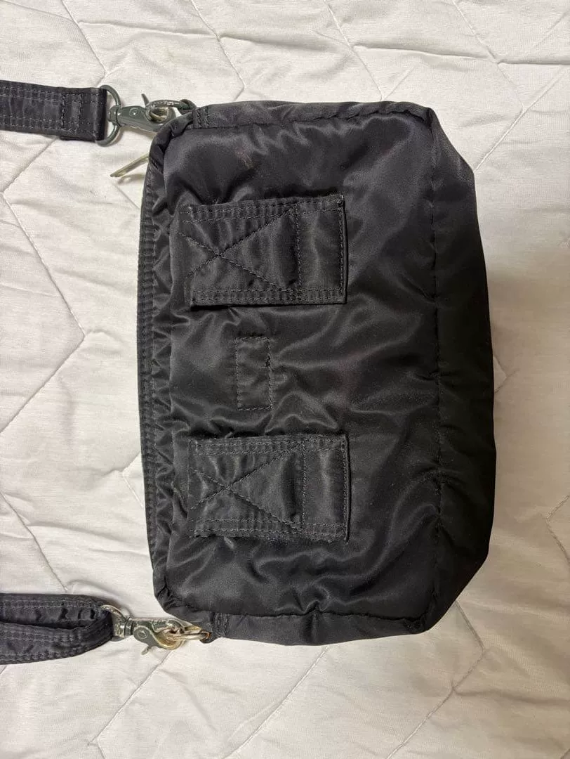 PORTER Tanker Black Nylon Crossbody Bag — label