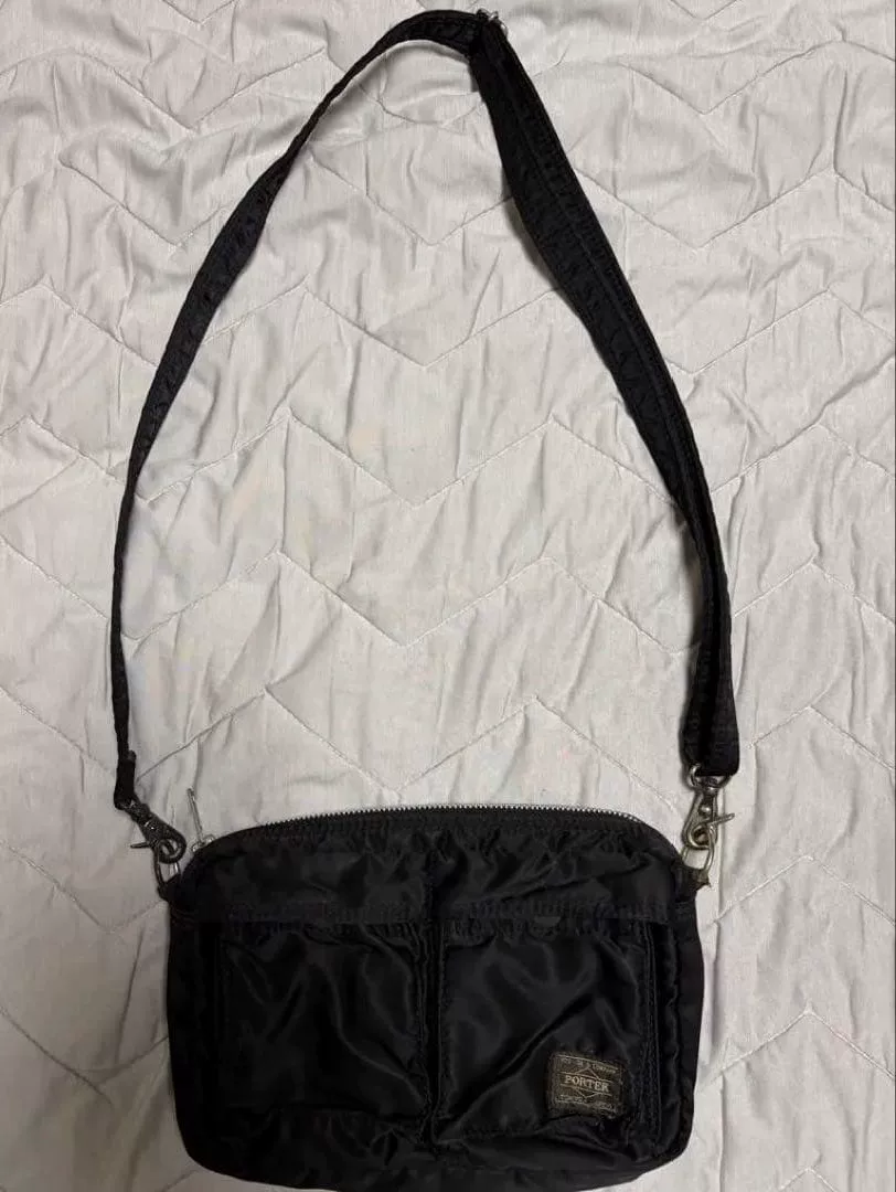 PORTER Tanker Black Nylon Crossbody Bag