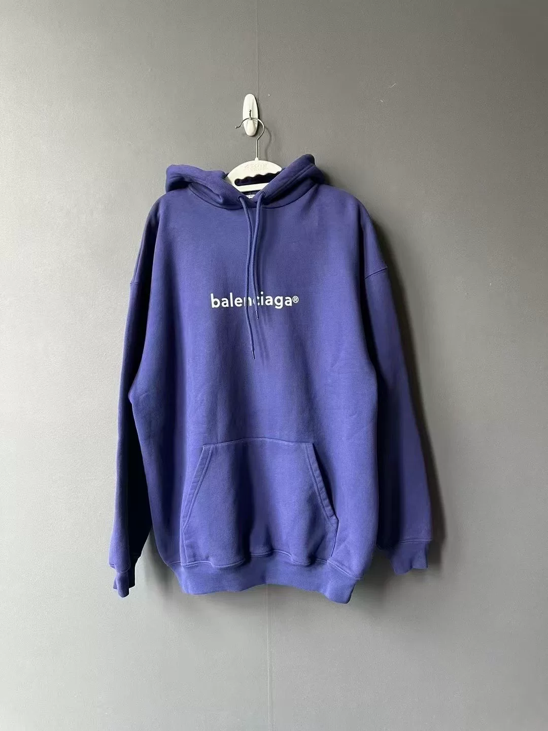 Balenciaga Blue Logo Letter Hoodie
