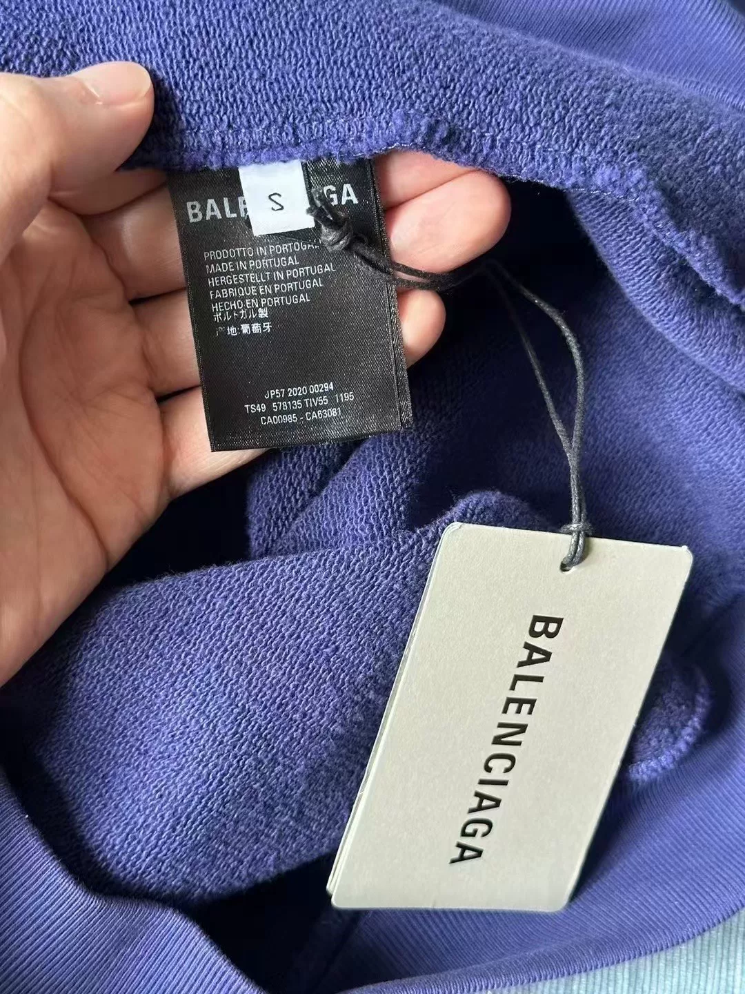 Balenciaga Blue Logo Letter Hoodie — detail