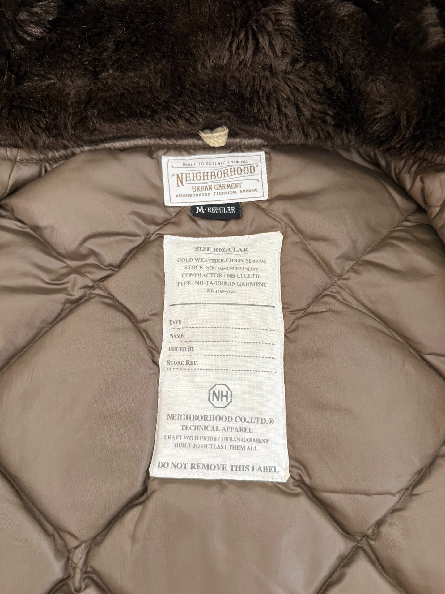 NEIGHBORHOOD B-11 C-JKT Military Down Jacket — back