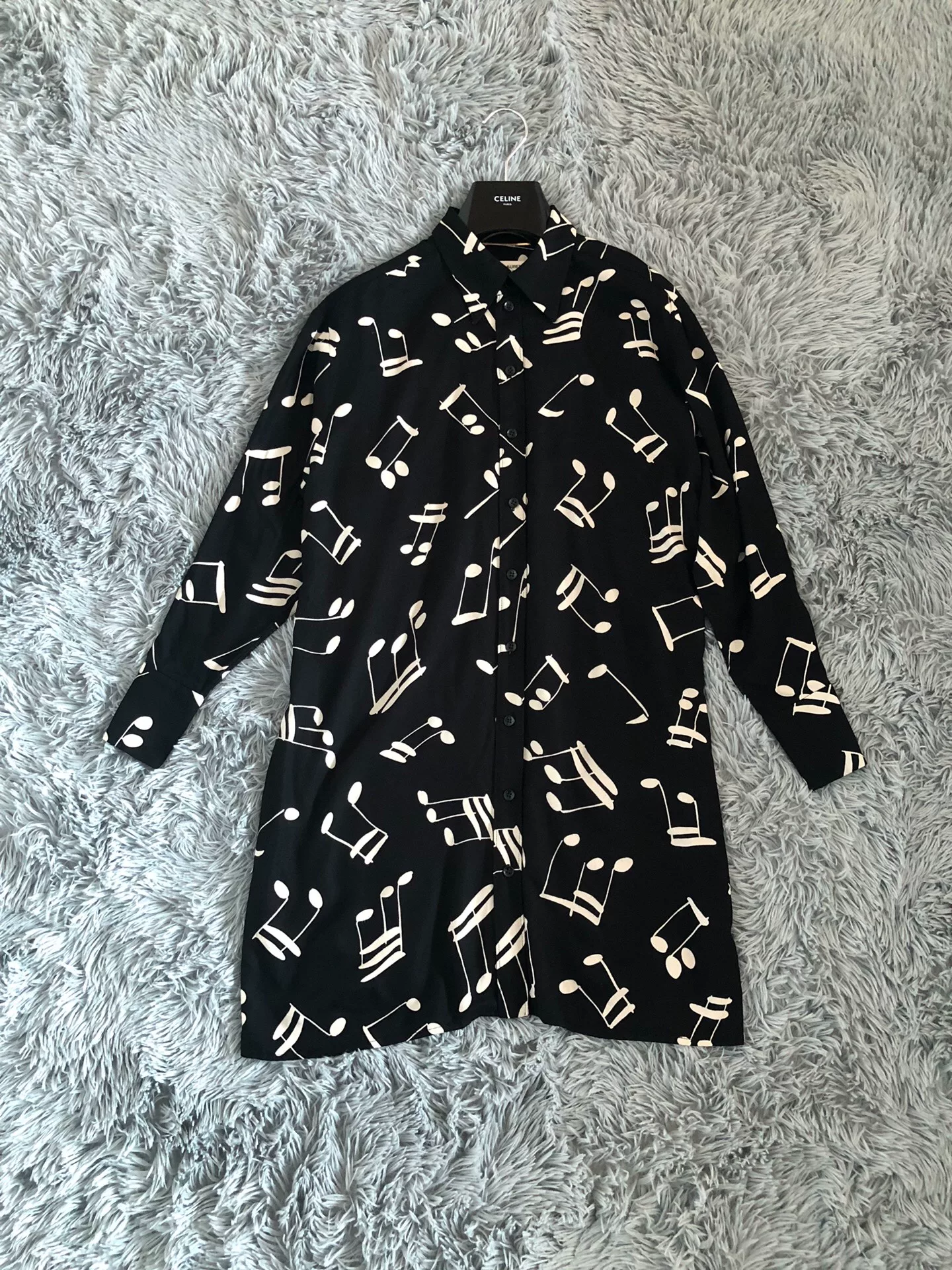 Saint Laurent 16FW Music Note Shirt Dress