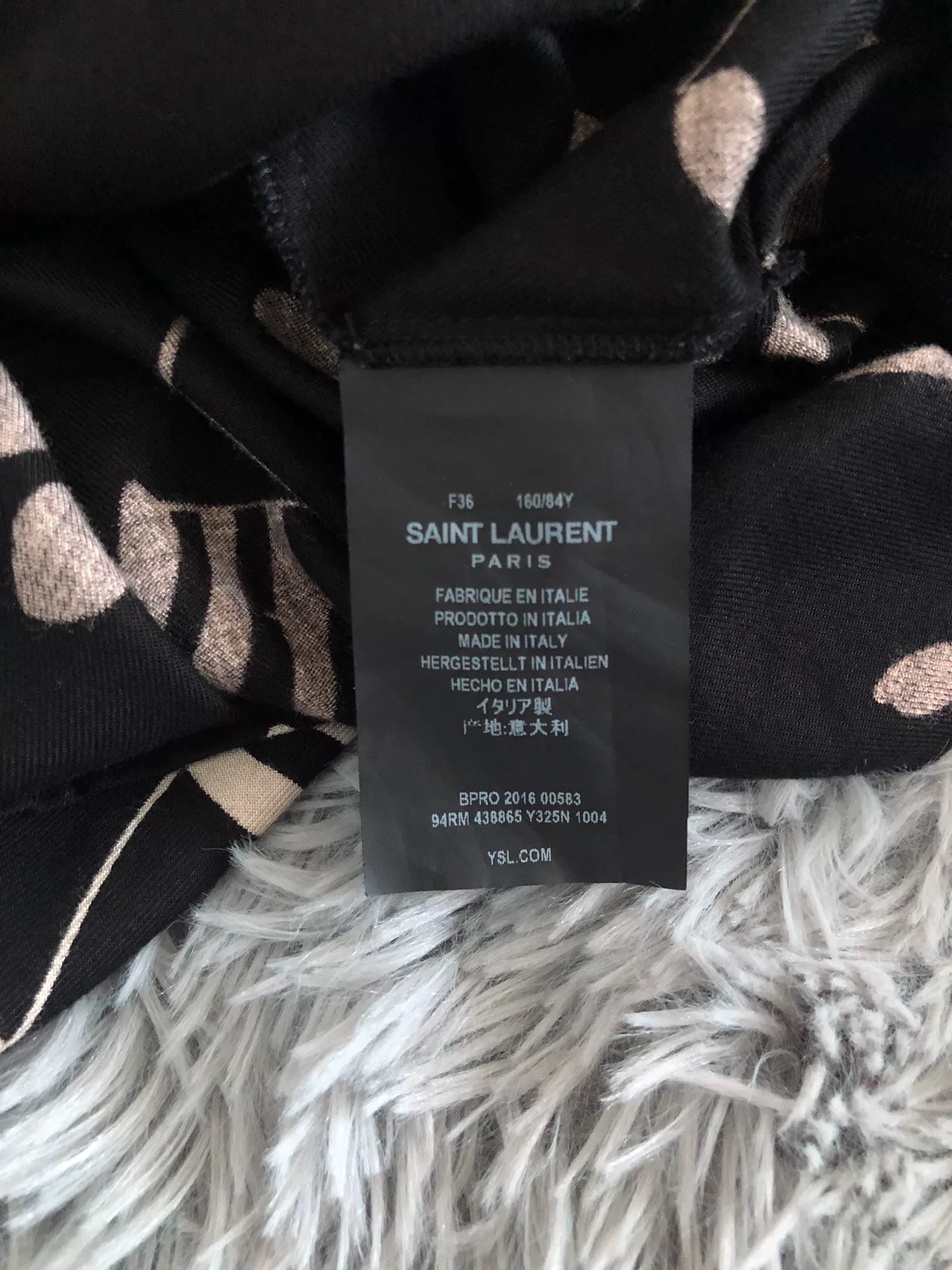 Saint Laurent 16FW Music Note Shirt Dress — back