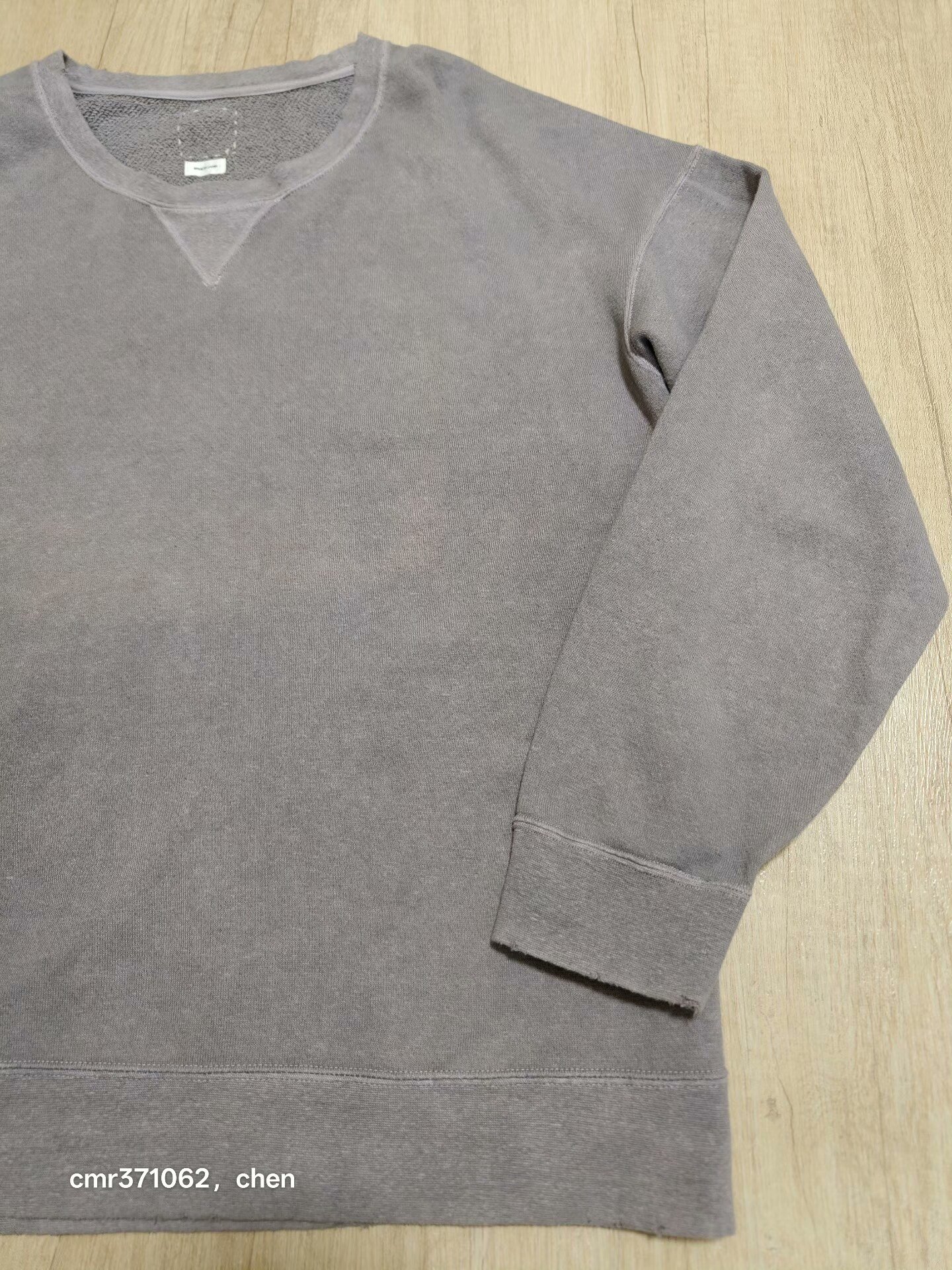 visvim 21SS Jumbo Sweat L/S Uneven Dye — detail
