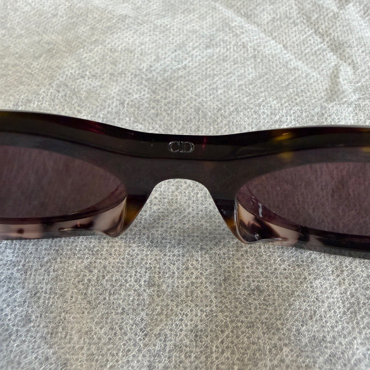 Dior Brown Irregular Acetate Sunglasses — back