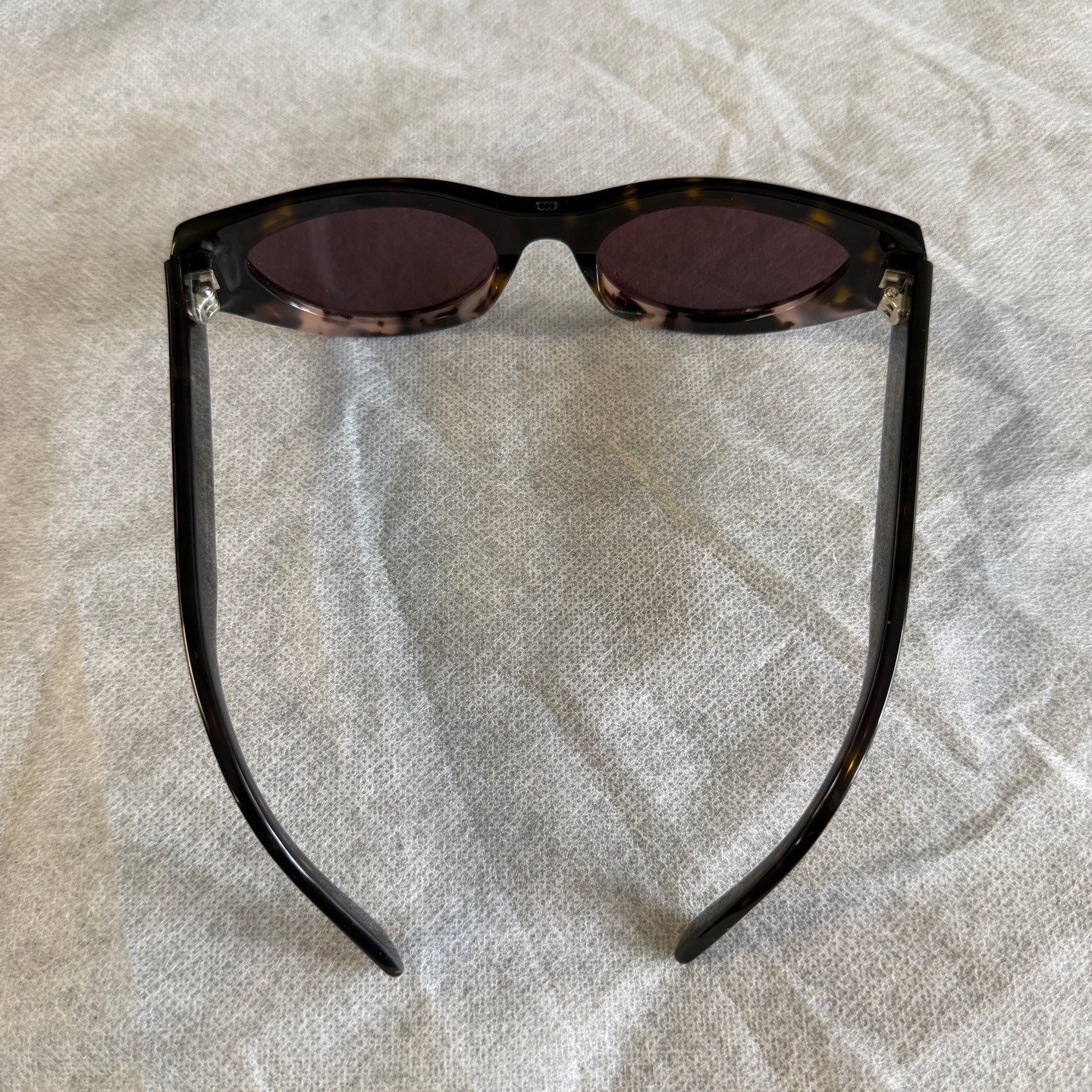 Dior Brown Irregular Acetate Sunglasses — detail