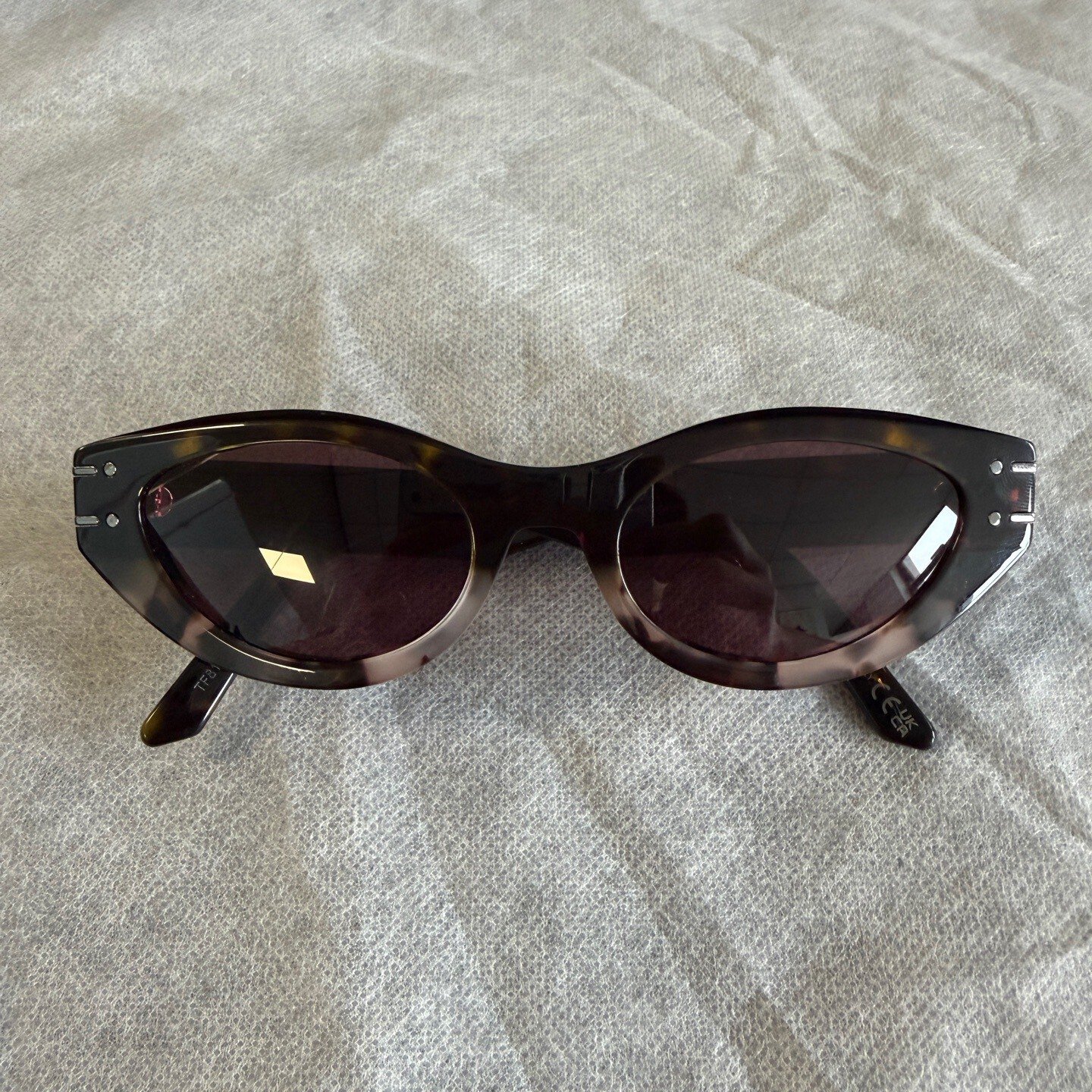 Dior Brown Irregular Acetate Sunglasses