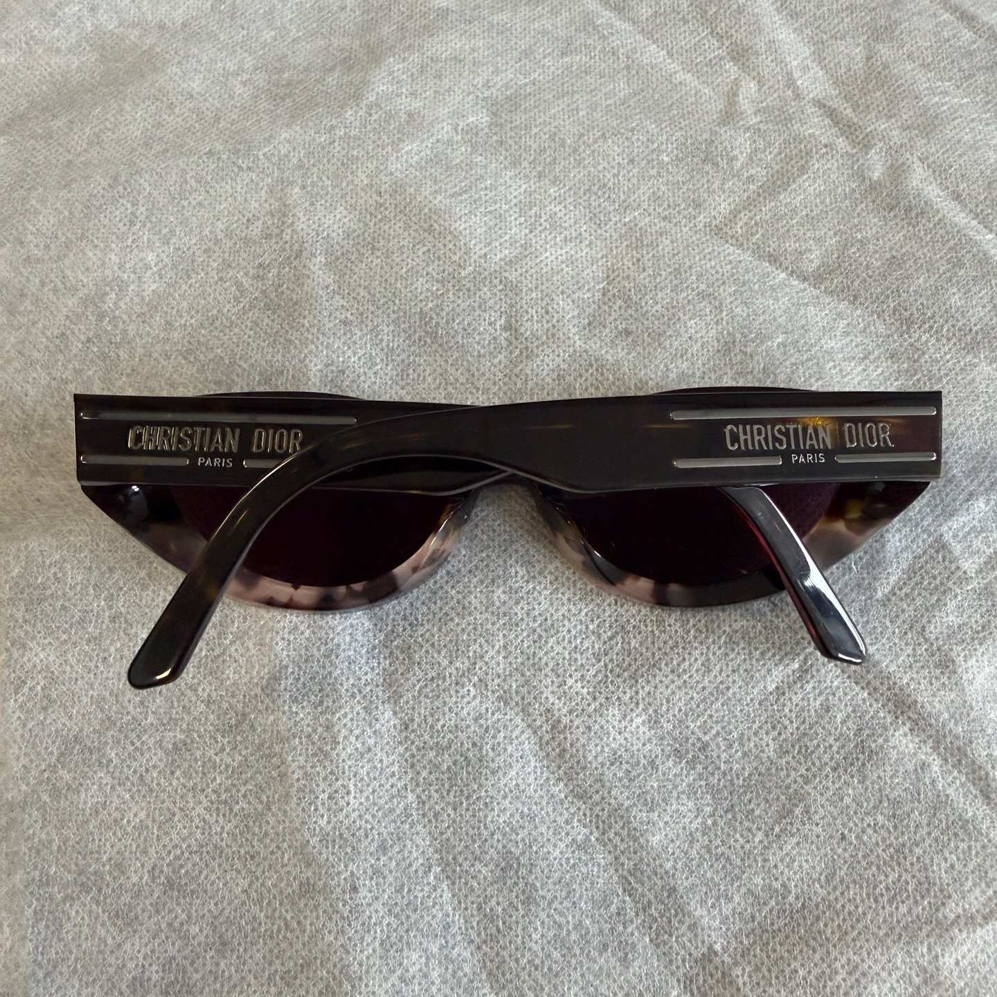Dior Brown Irregular Acetate Sunglasses — front