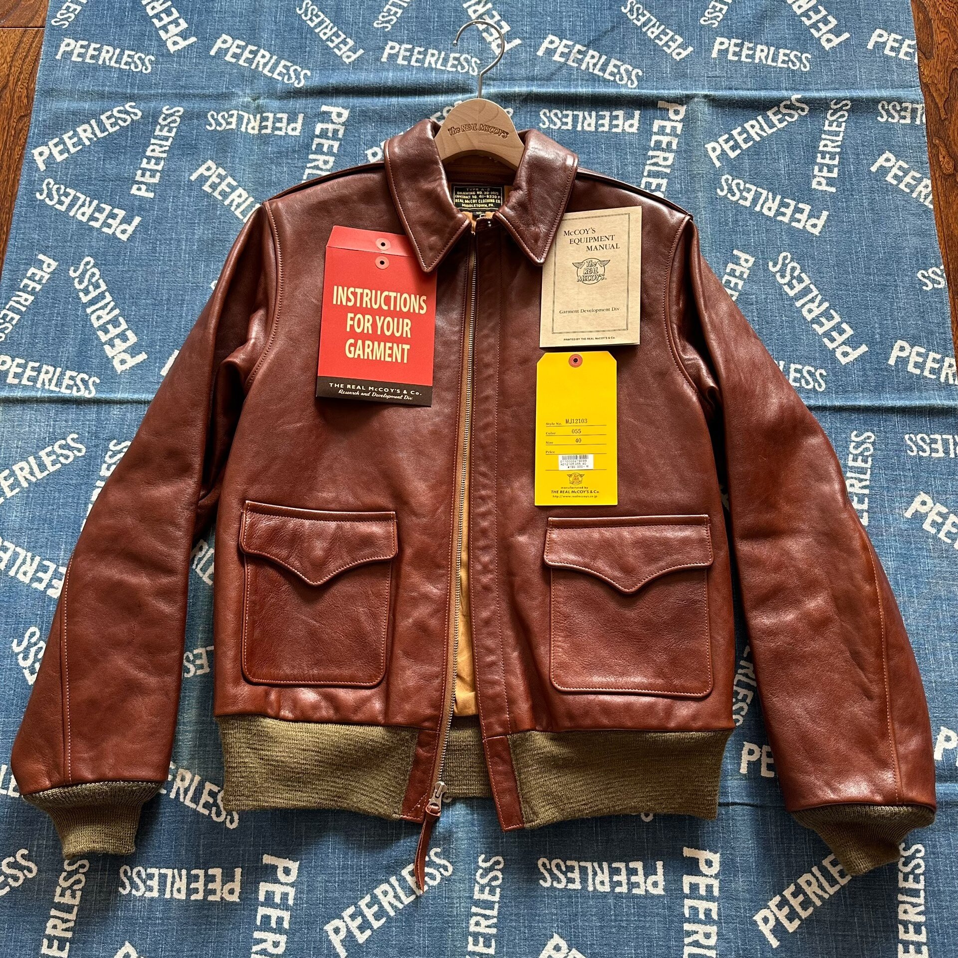 The Real McCoy's A2 Horsehide Jacket — detail