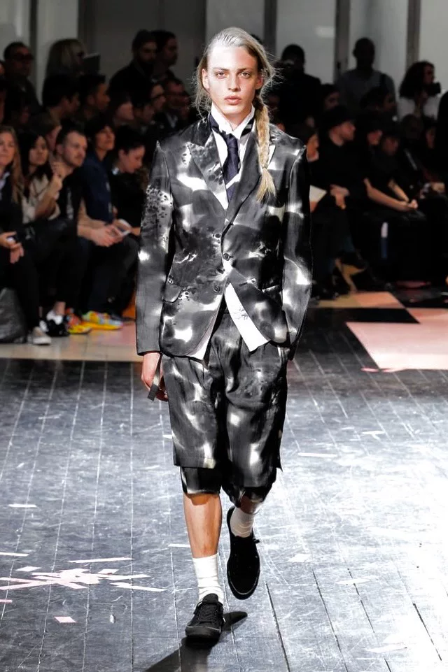 Yohji Yamamoto 14ss Ink-Painted Suit — detail